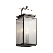 Kichler Manningham 22.5 in. 3-Light Outdoor Sconce, Olde Bronze with Clear Seeded Glass