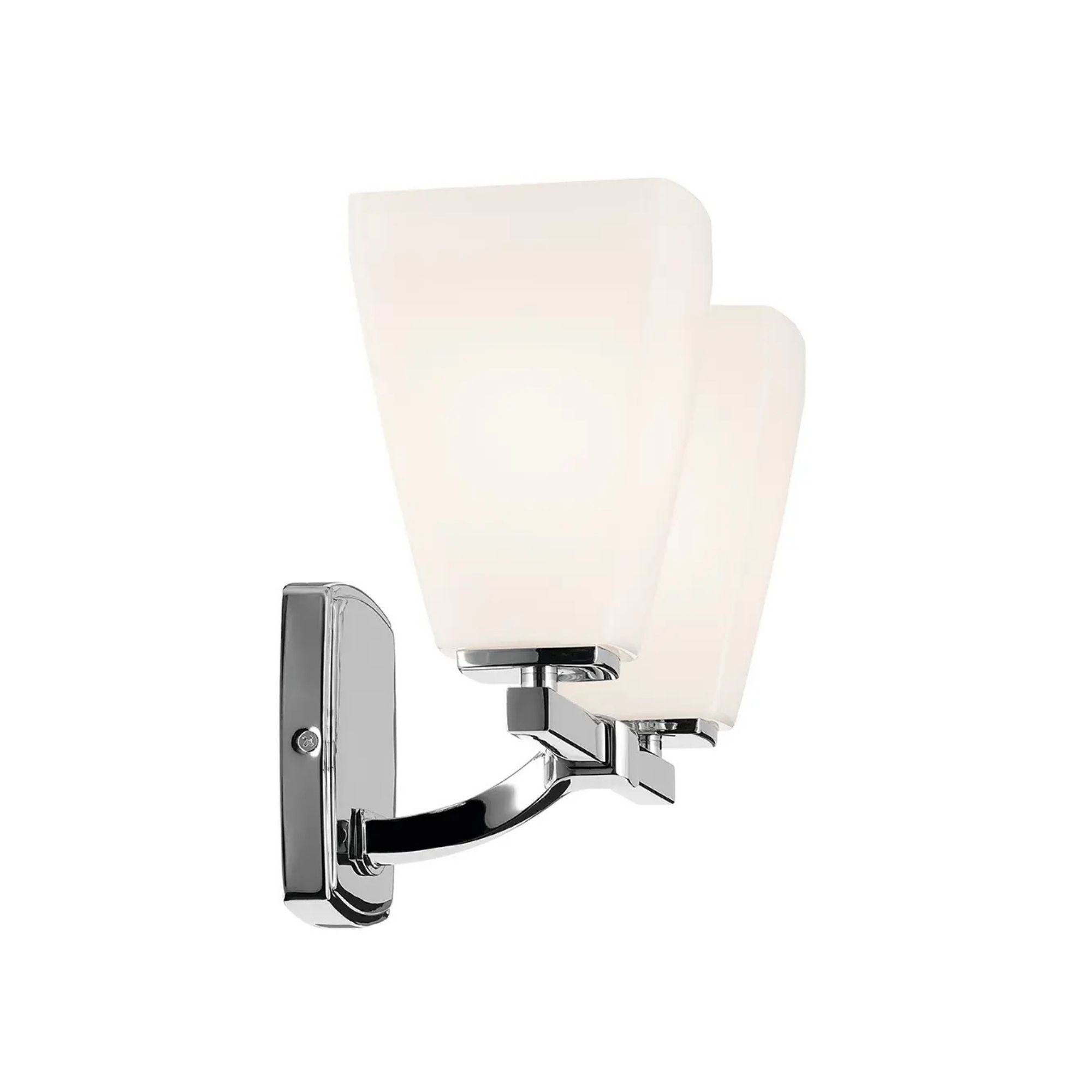 Kichler Marant 14.25 in. 2-Light Vanity Light, Chrome with Opal Glass Tapered Shade