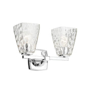 Kichler Marant 9.5 in. 2-Light Vanity Light, Chrome with Clear Water Glass Tapered Shade