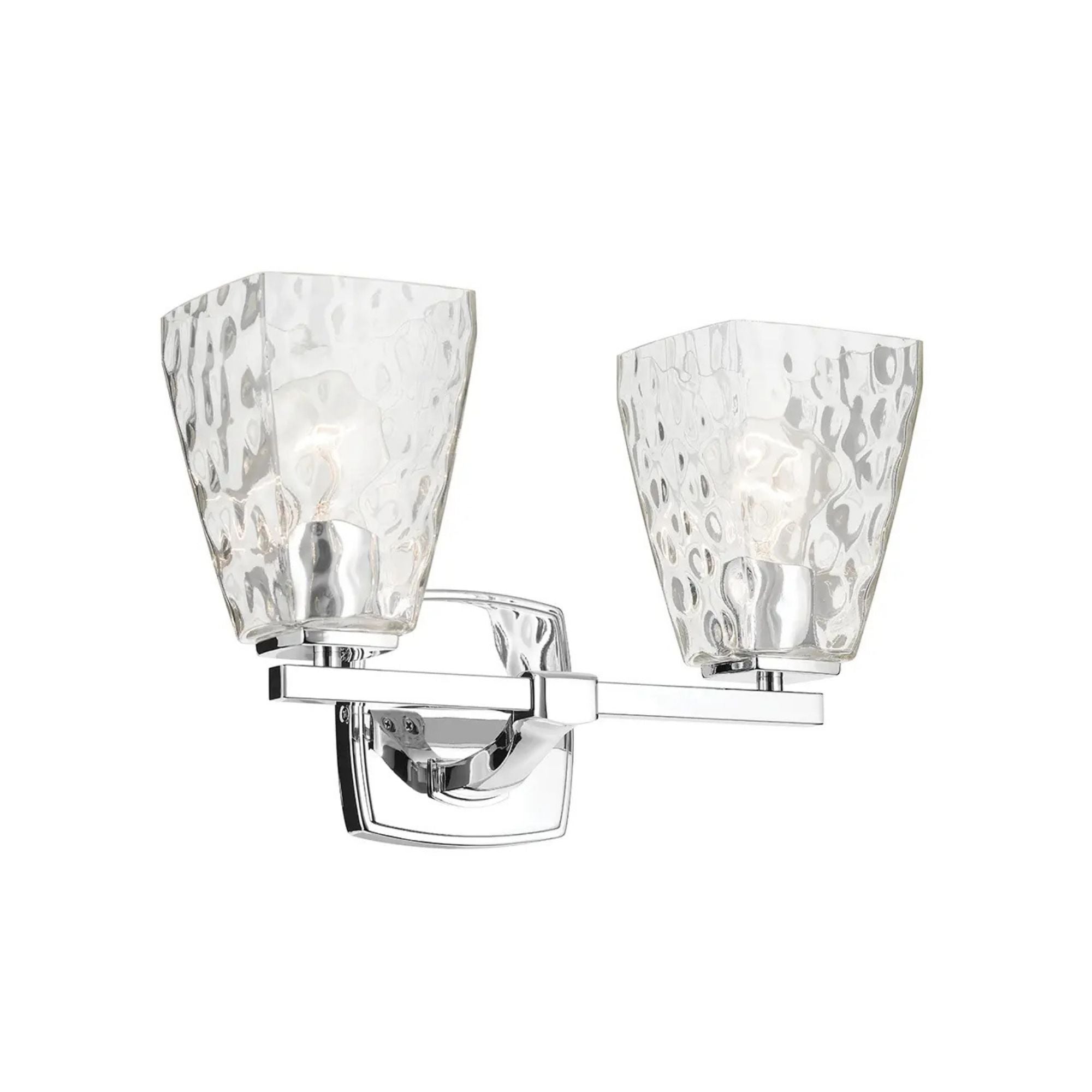 Kichler Marant 9.5 in. 2-Light Vanity Light, Chrome with Clear Water Glass Tapered Shade