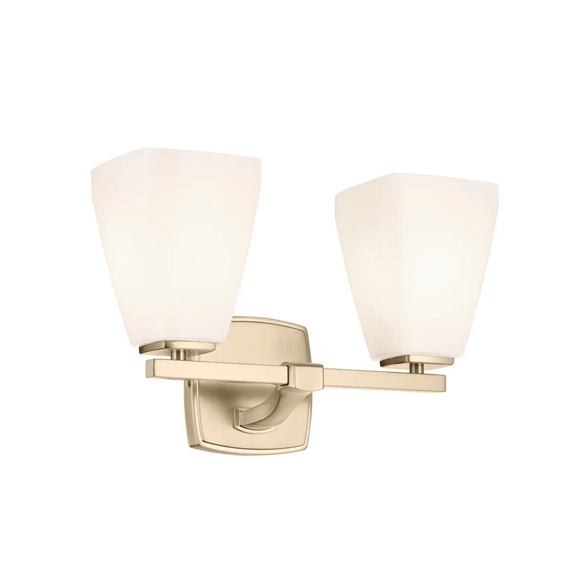 Kichler Marant 14.25 in. 2-Light Vanity Light, Champagne Bronze with Glass Tapered Shade