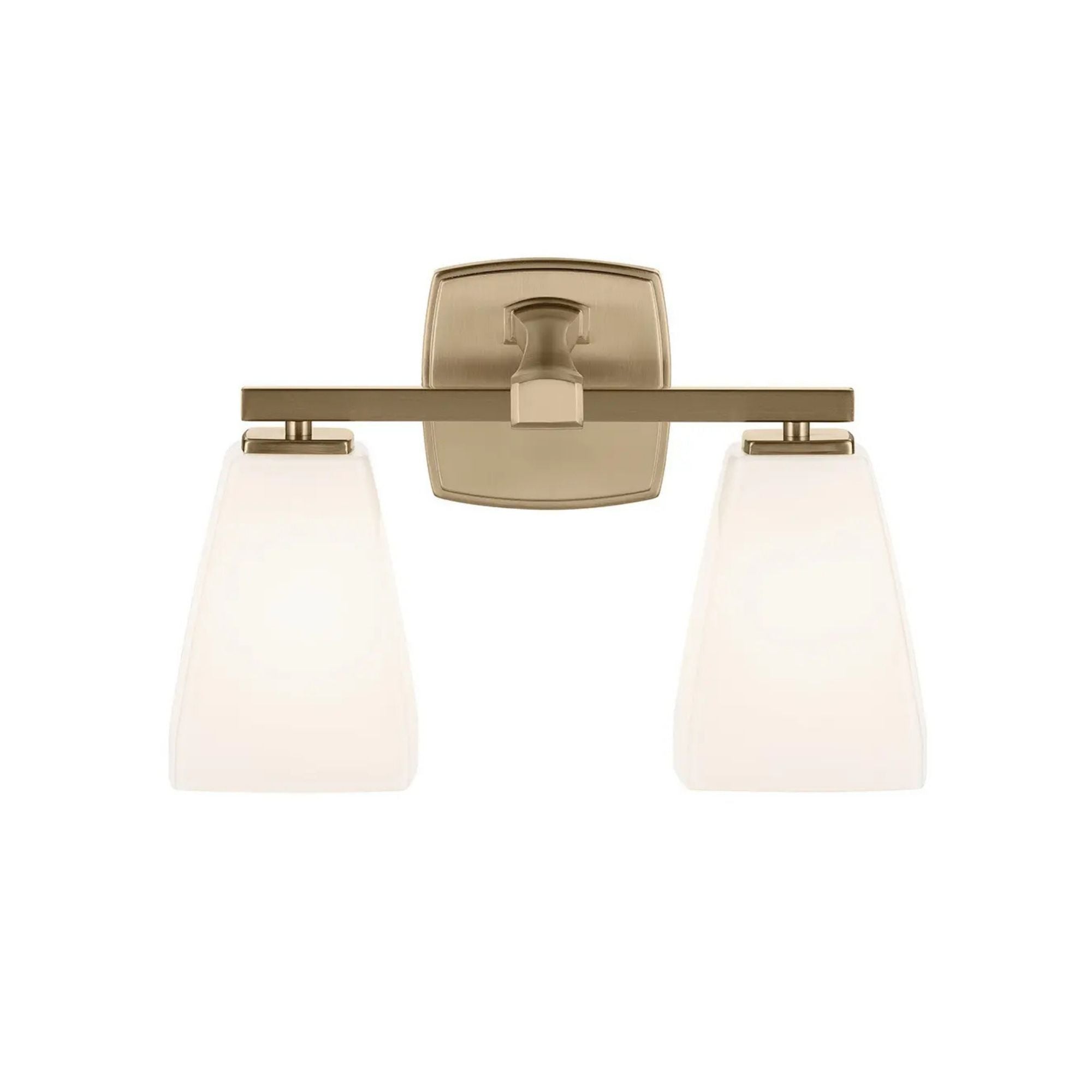 Kichler Marant 14.25 in. 2-Light Vanity Light, Champagne Bronze with Glass Tapered Shade