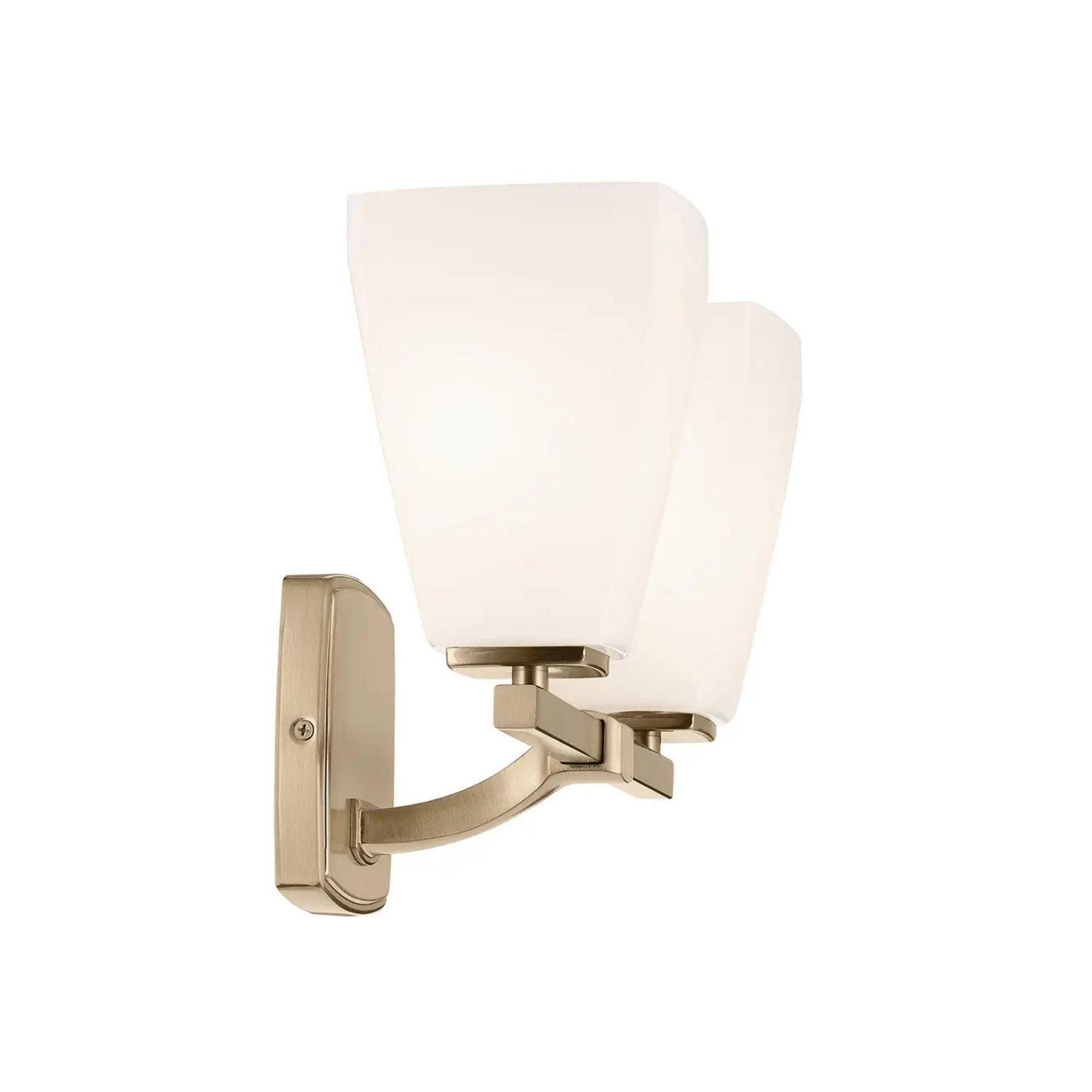 Kichler Marant 14.25 in. 2-Light Vanity Light, Champagne Bronze with Glass Tapered Shade