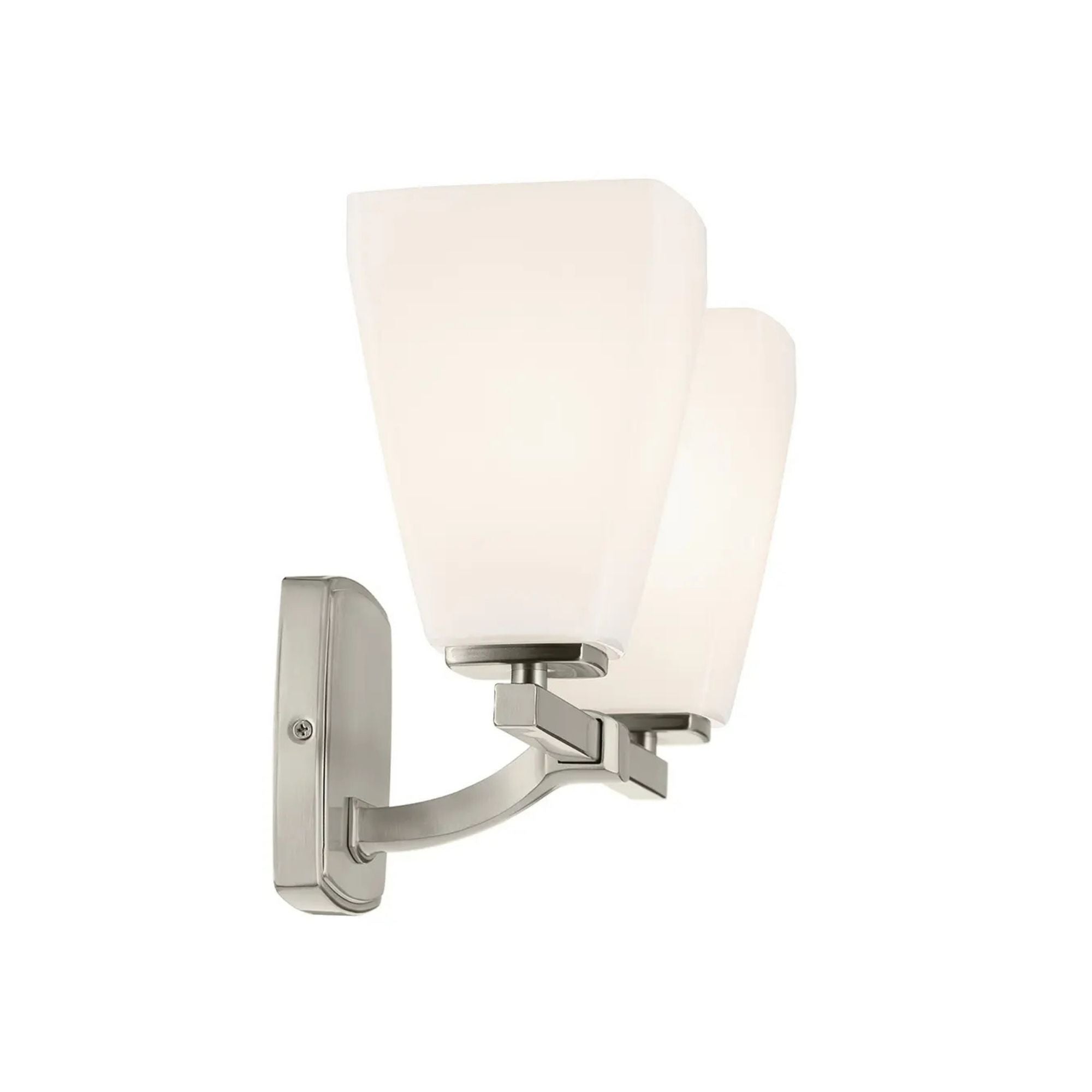 Kichler Marant 14.25 in. 2-Light Vanity Light, Brushed Nickel with Glass Tapered Shade