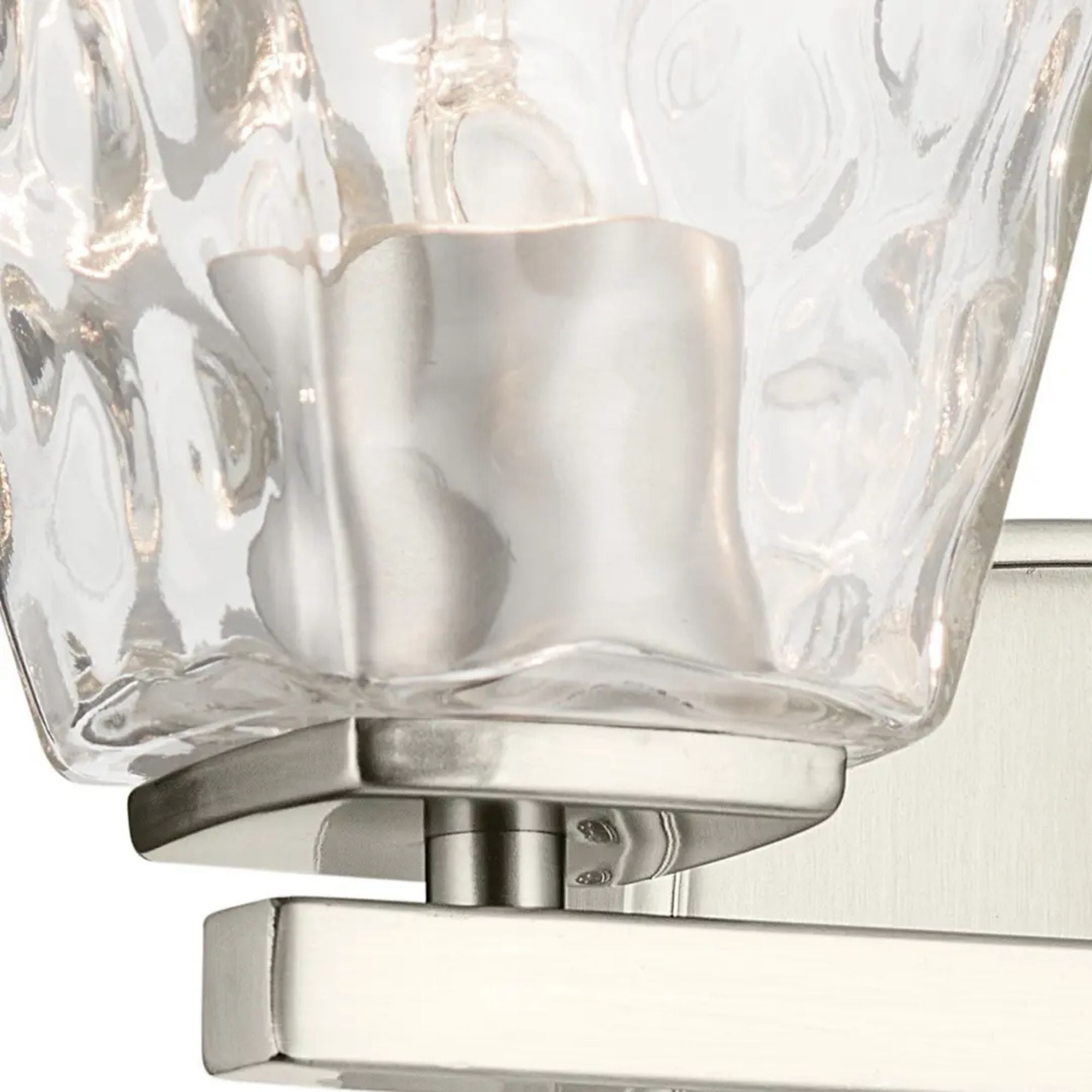 Kichler Marant 9.5 in. 2-Light Vanity Light, Brushed Nickel with Clear Water Glass Tapered Shade
