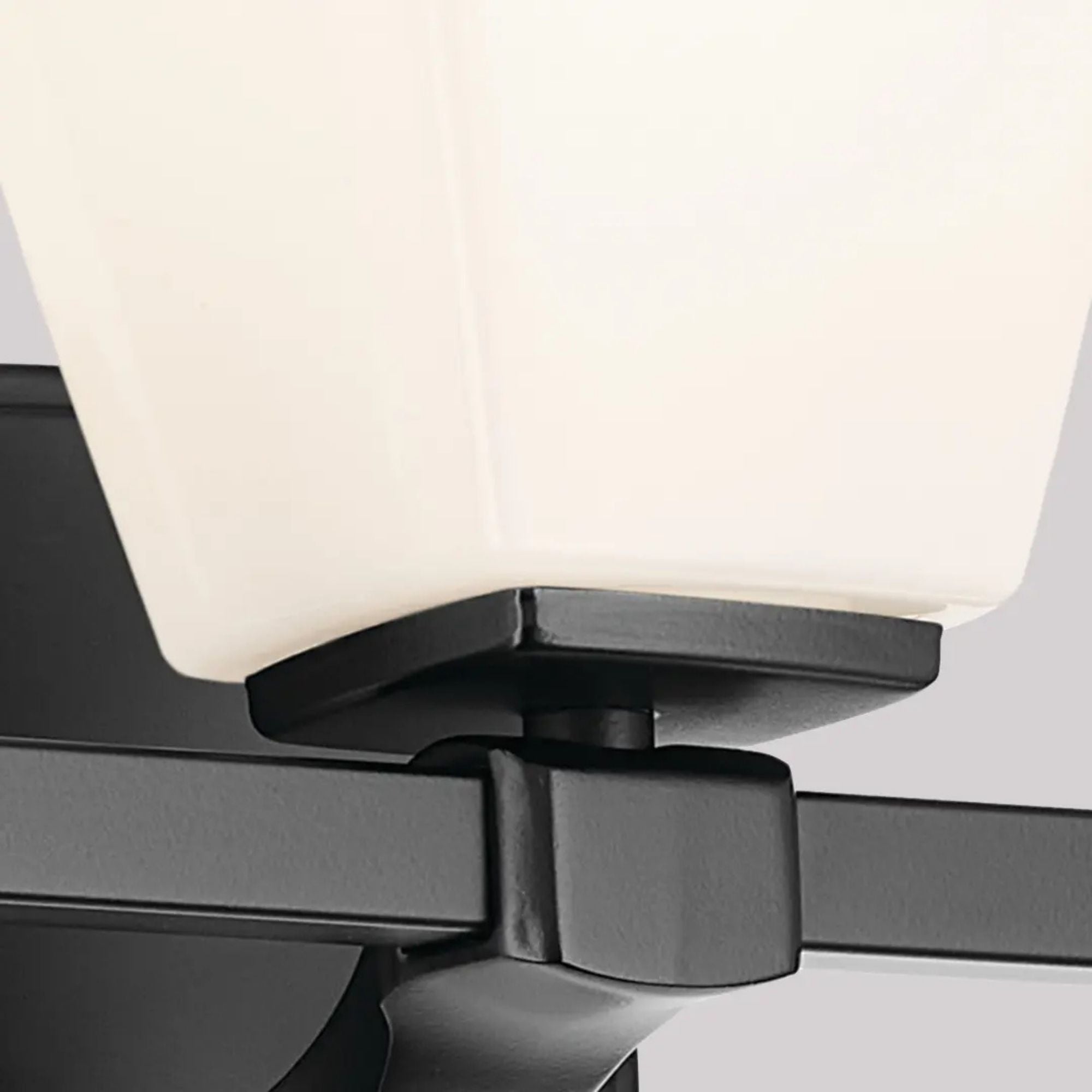 Kichler Marant 23.75 in. 3-Light Vanity Light, Black with Opal Glass Tapered Shade