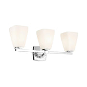 Kichler Marant 23.75 in. 3-Light Vanity Light, Chrome with Opal Glass Tapered Shade