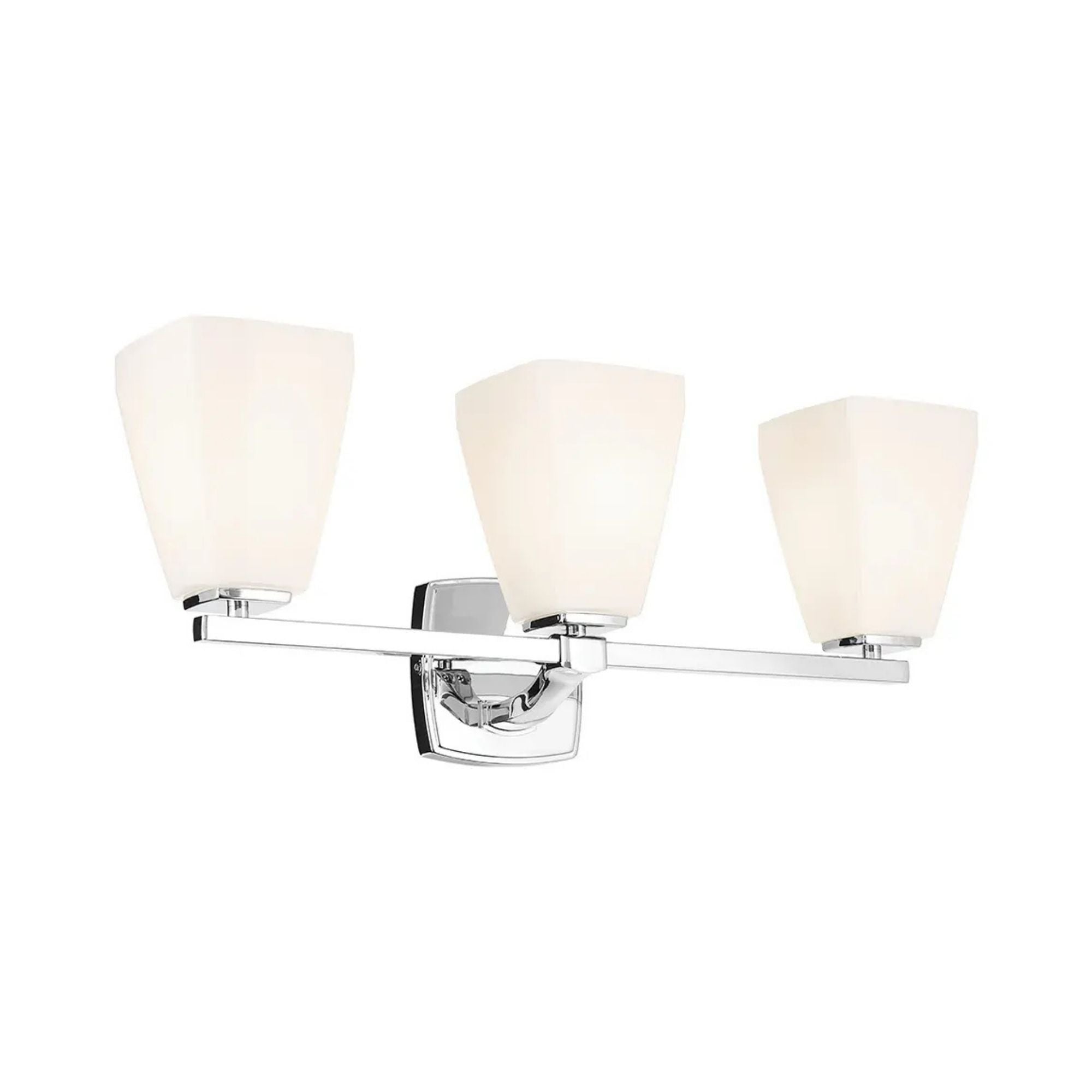 Kichler Marant 23.75 in. 3-Light Vanity Light, Chrome with Opal Glass Tapered Shade