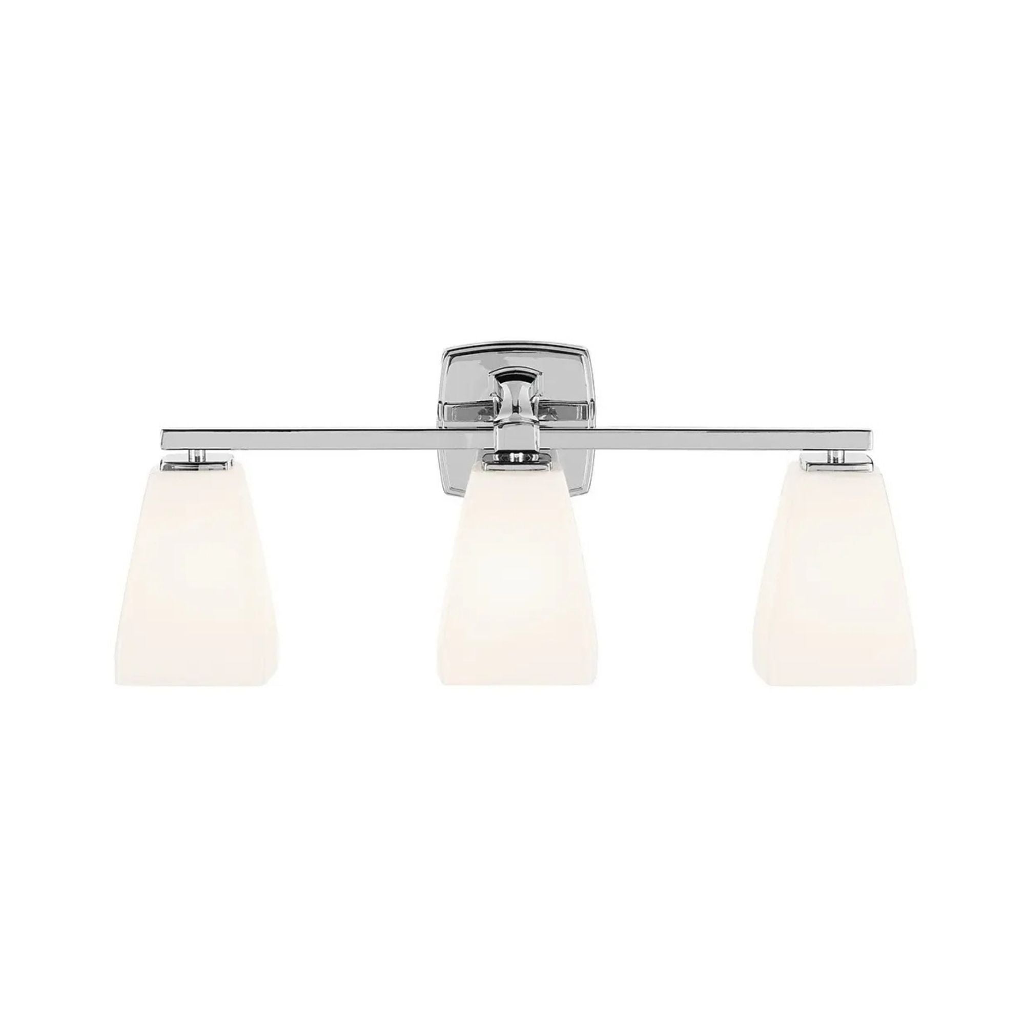 Kichler Marant 23.75 in. 3-Light Vanity Light, Chrome with Opal Glass Tapered Shade