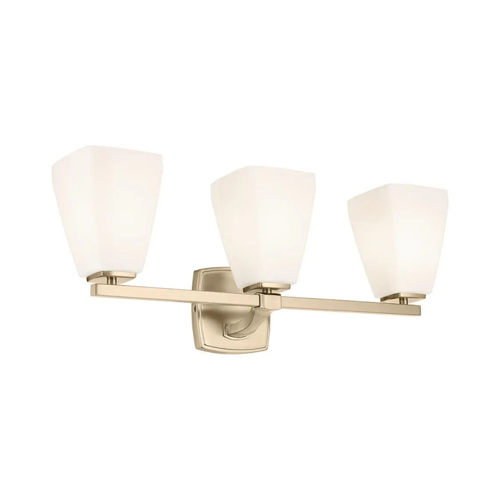 Kichler Marant 23.75 in. 3-Light Vanity Light, Champagne Bronze with Glass Tapered Shade