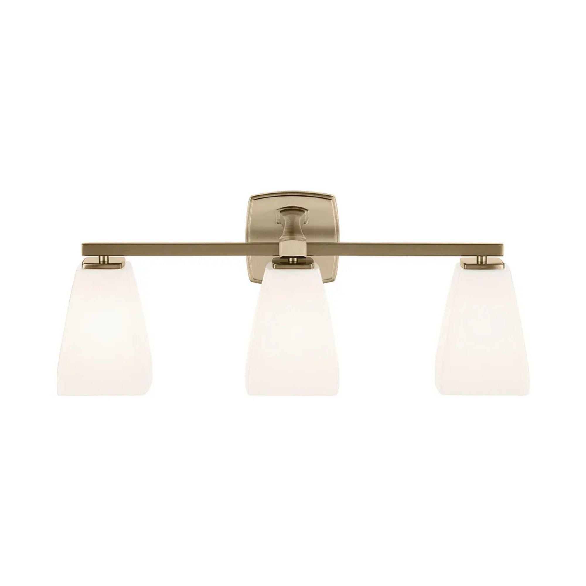 Kichler Marant 23.75 in. 3-Light Vanity Light, Champagne Bronze with Glass Tapered Shade