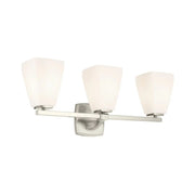 Kichler Marant 23.75 in. 3-Light Vanity Light, Brushed Nickel with Glass Tapered Shade