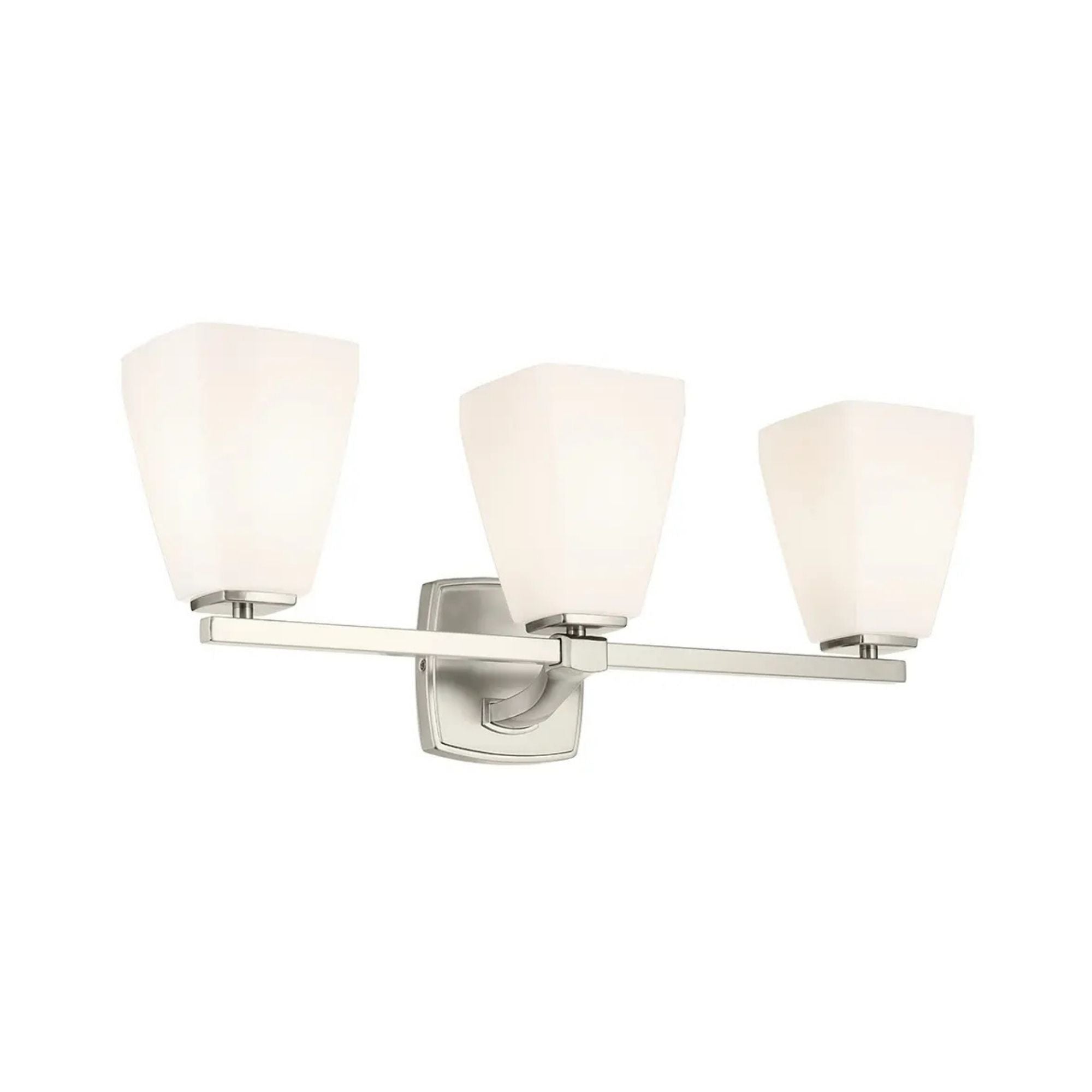 Kichler Marant 23.75 in. 3-Light Vanity Light, Brushed Nickel with Glass Tapered Shade