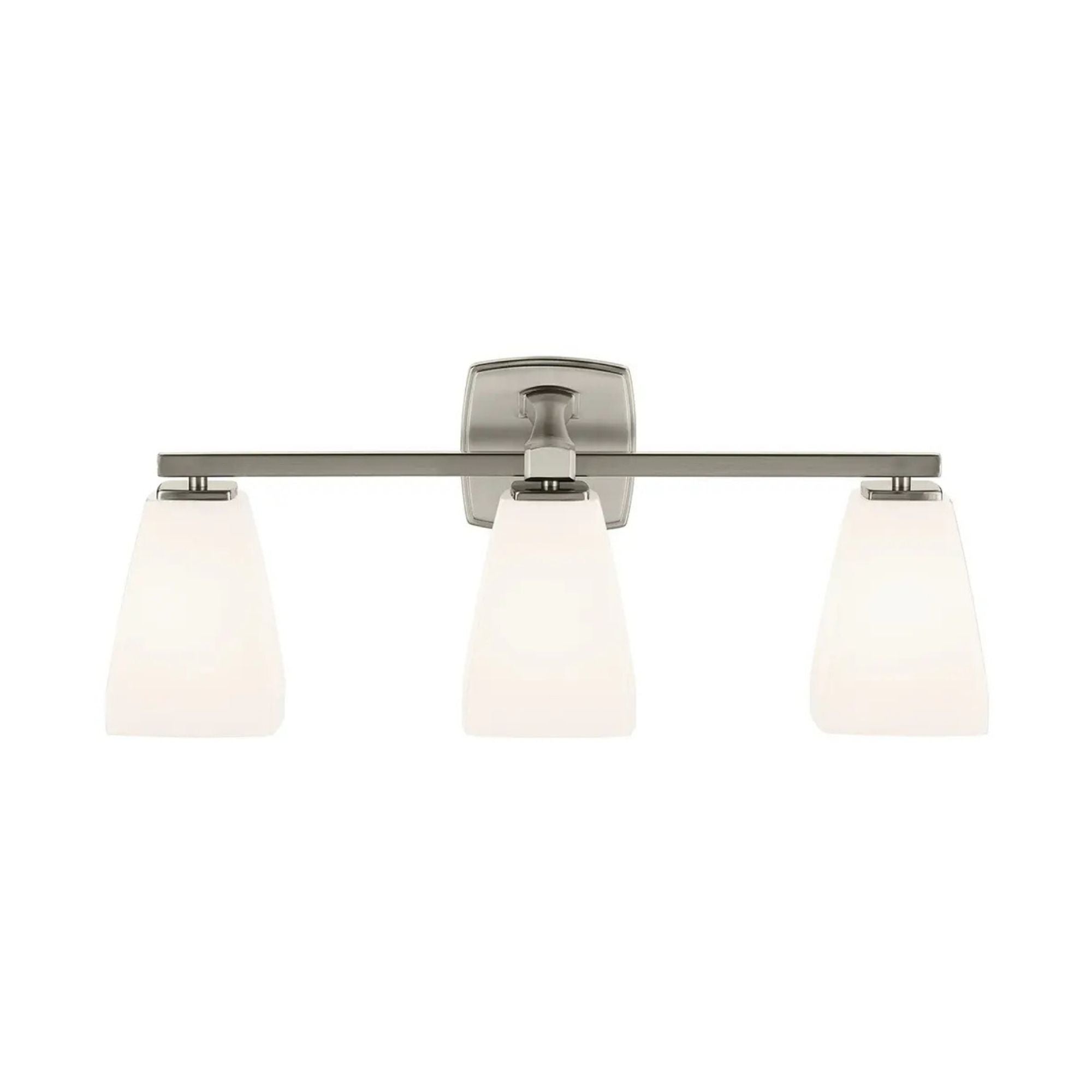 Kichler Marant 23.75 in. 3-Light Vanity Light, Brushed Nickel with Glass Tapered Shade