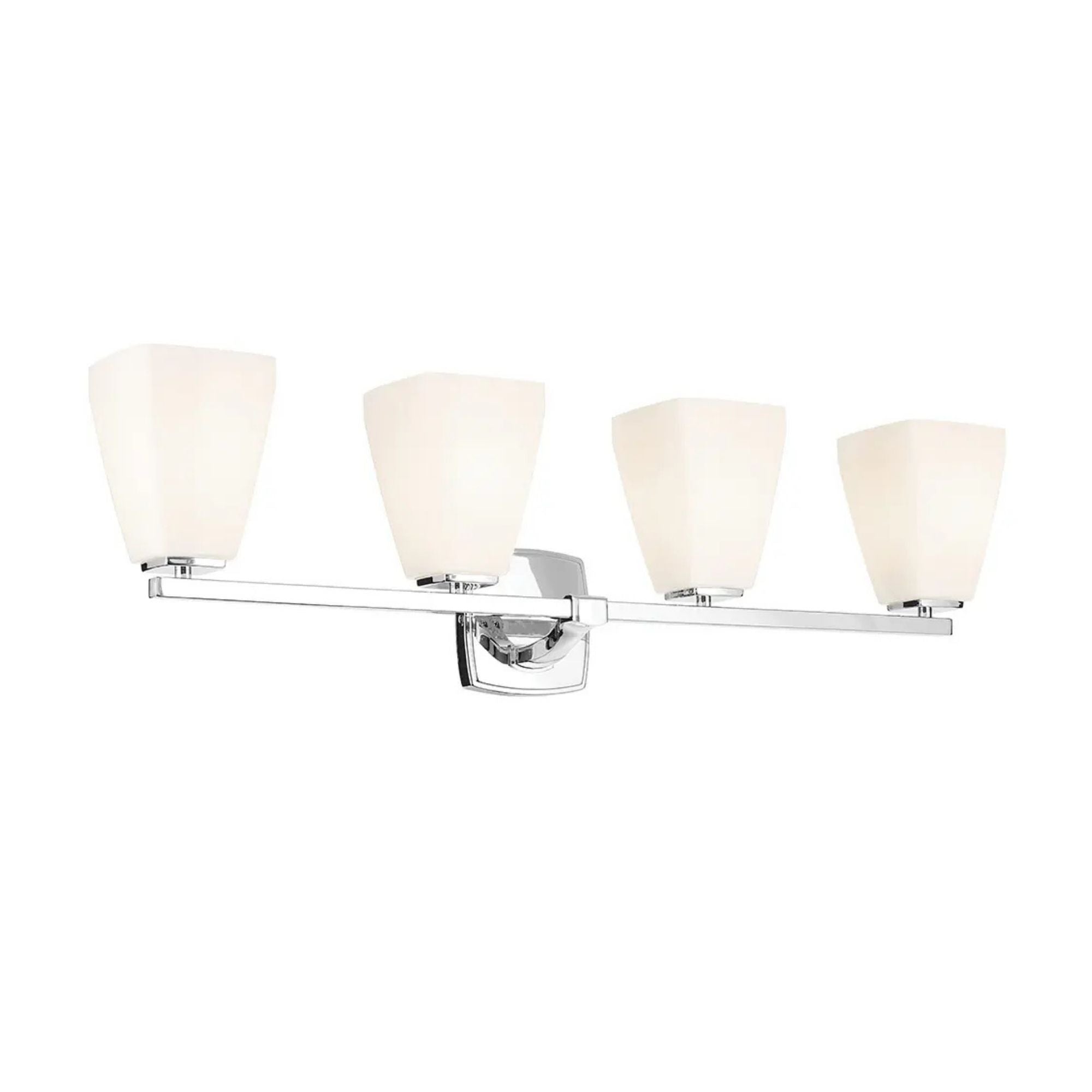Kichler Marant 33.25 in. 4-Light Vanity Light, Chrome with Glass Tapered Shade