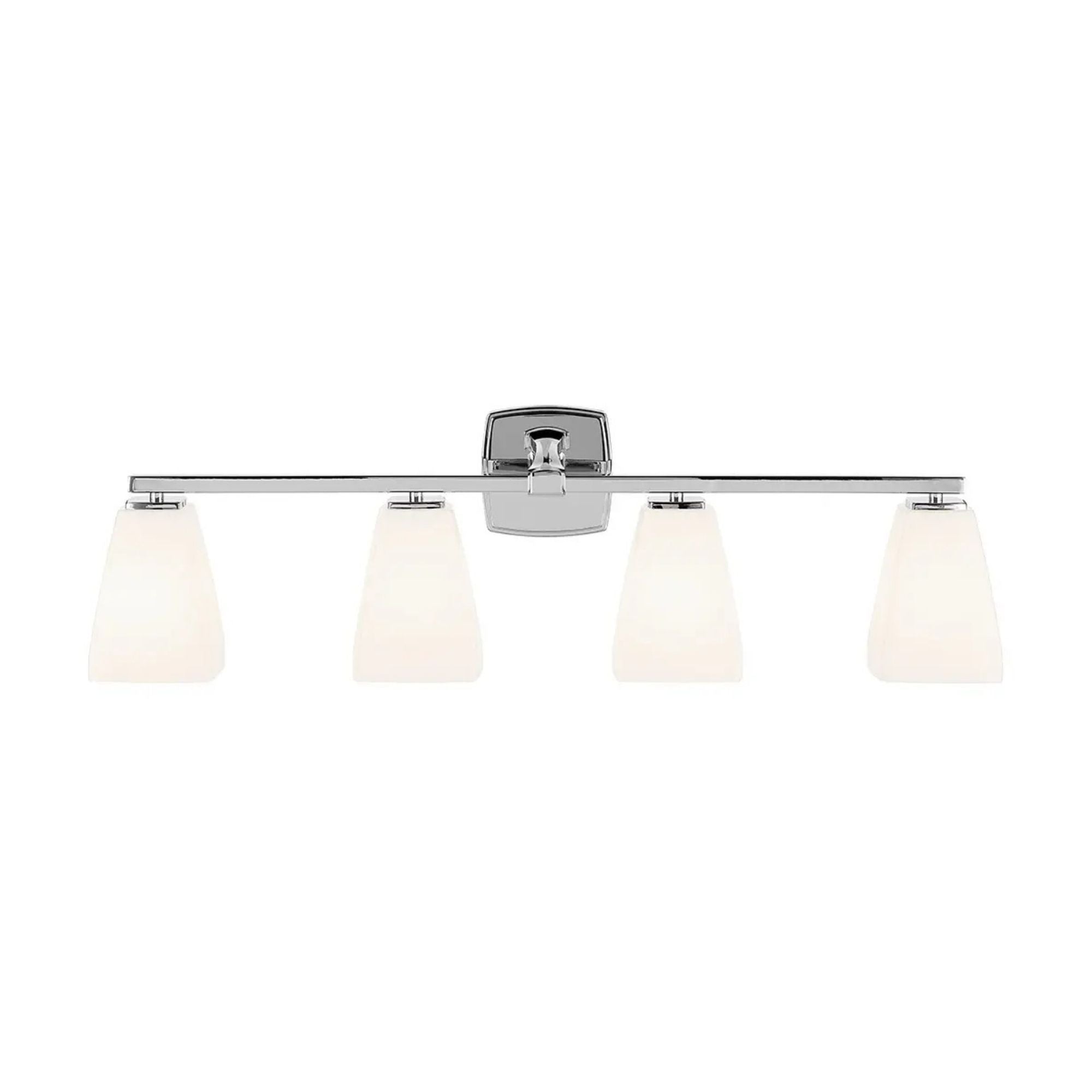 Kichler Marant 33.25 in. 4-Light Vanity Light, Chrome with Glass Tapered Shade