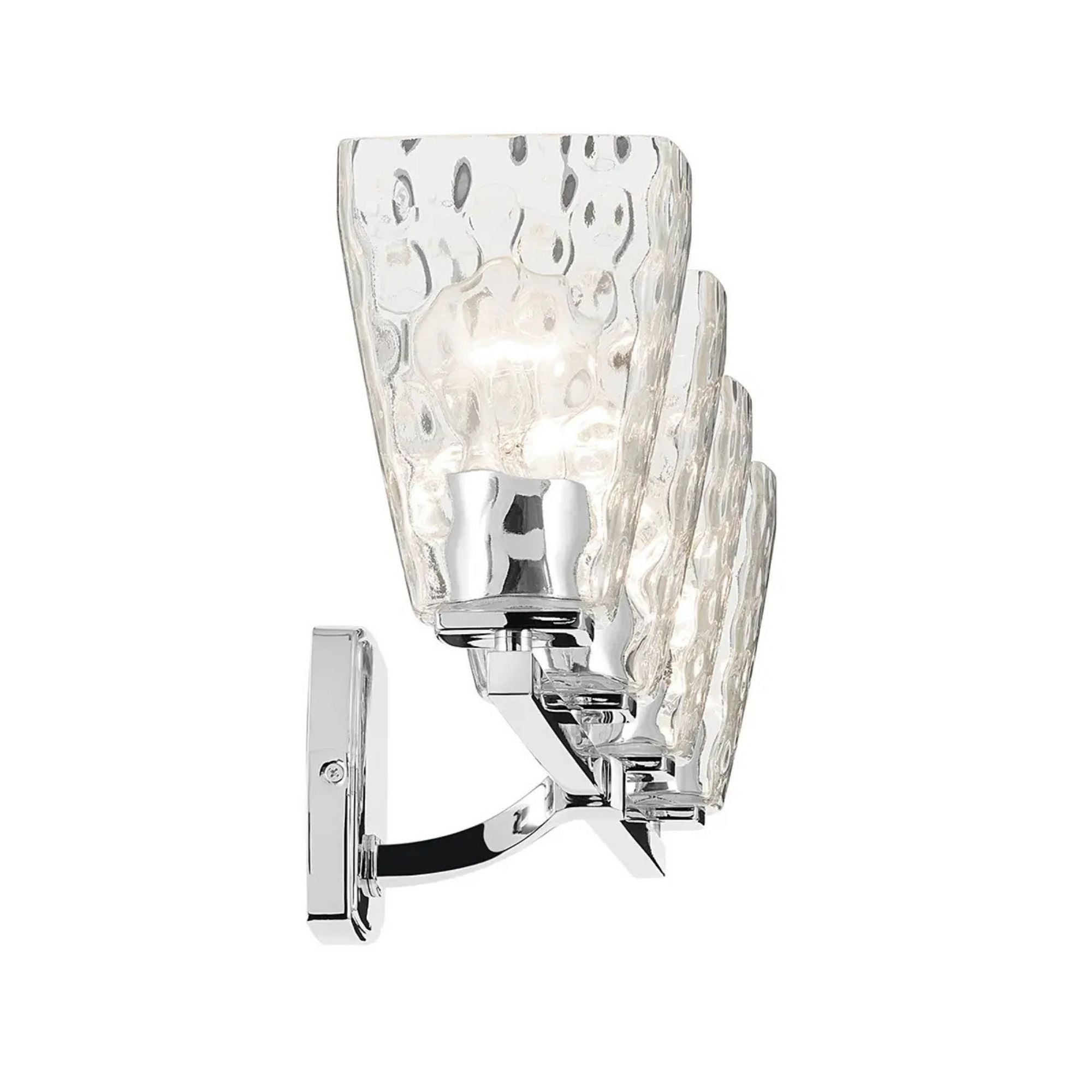 Kichler Marant 33.25 in. 4-Light Vanity Light, Chrome with Clear Water Glass Tapered Shade