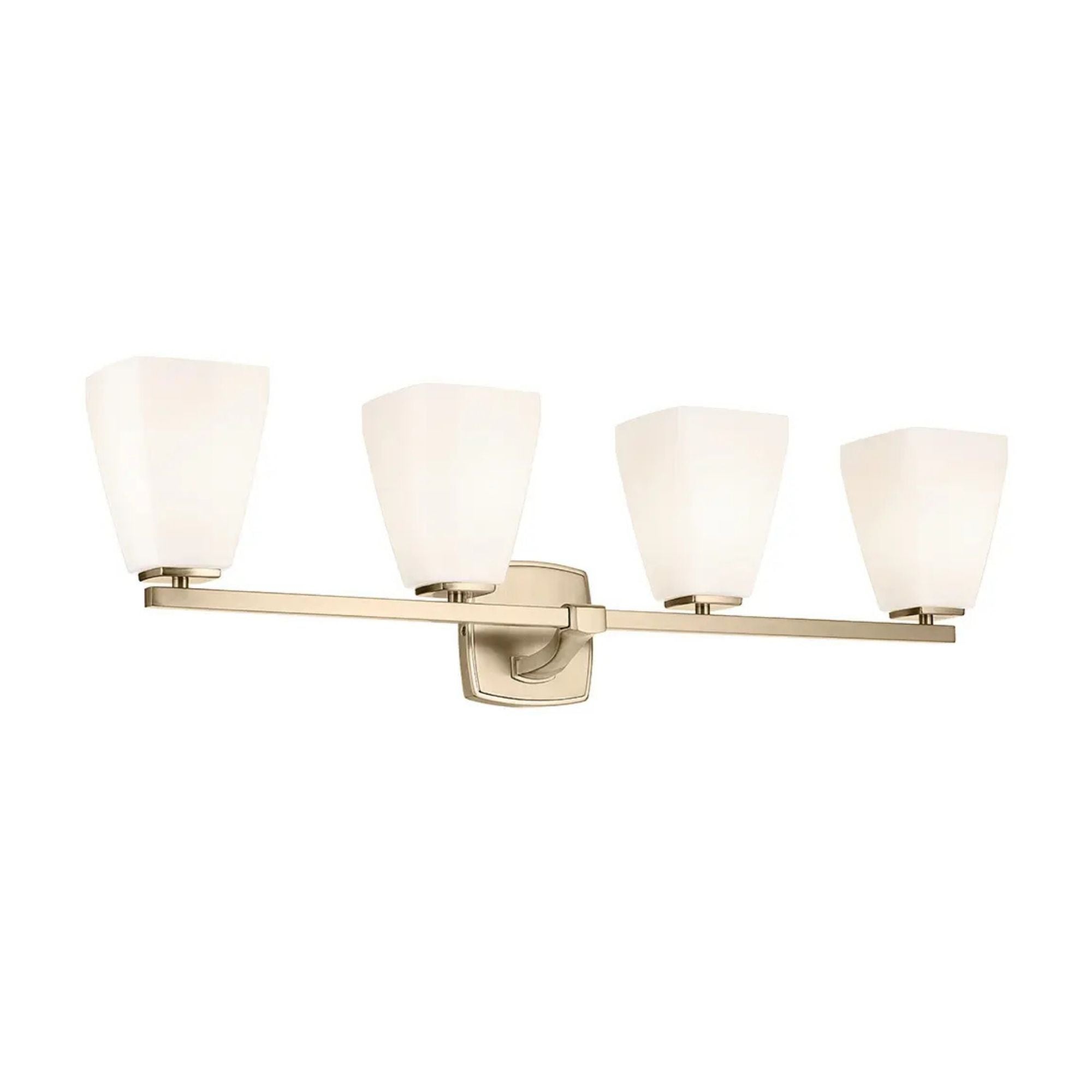 Kichler Marant 33.25 in. 4-Light Vanity, Champagne Bronze with Opal Glass Tapered Shade