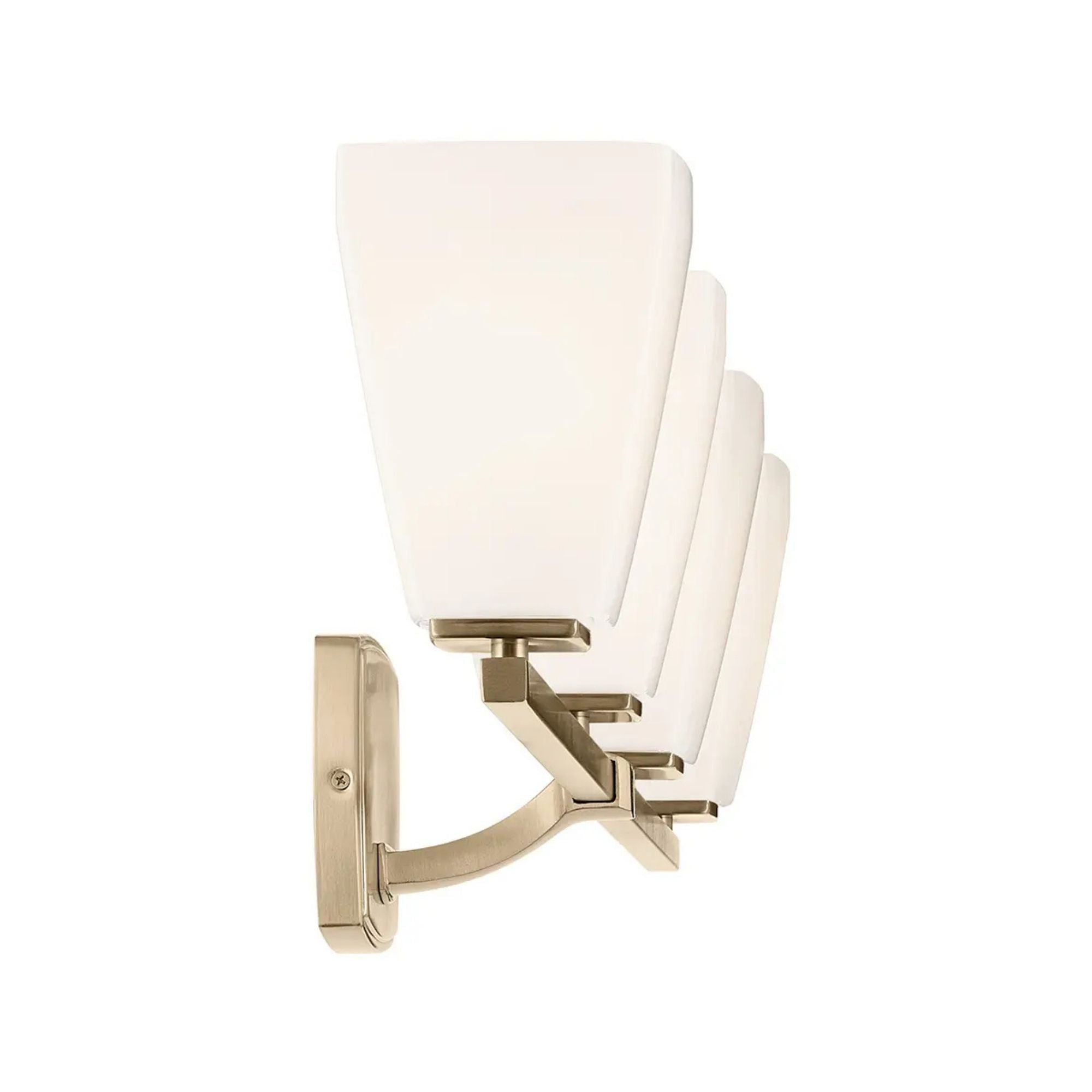 Kichler Marant 33.25 in. 4-Light Vanity, Champagne Bronze with Opal Glass Tapered Shade
