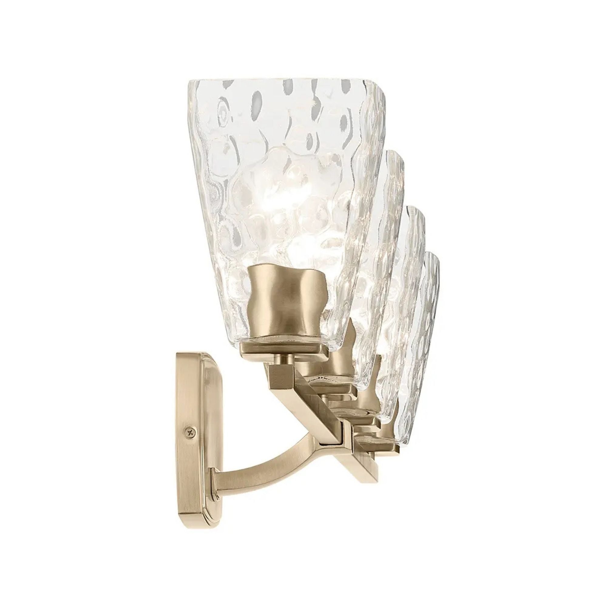 Kichler Marant 33.25 in. 4-Light Vanity, Champagne Bronze with Clear Water Glass Tapered Shade