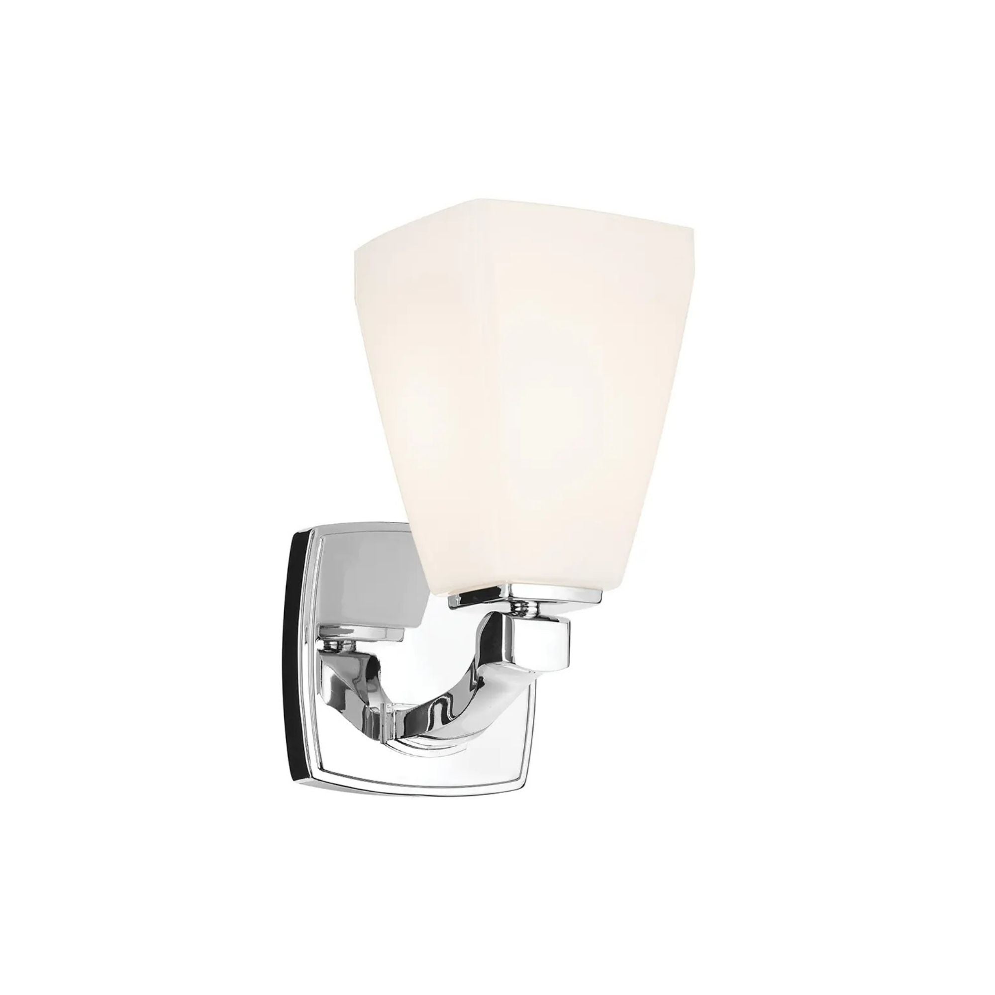 Kichler Marant 9.5 in. Wall Sconce, Chrome with Opal Glass Tapered Shade