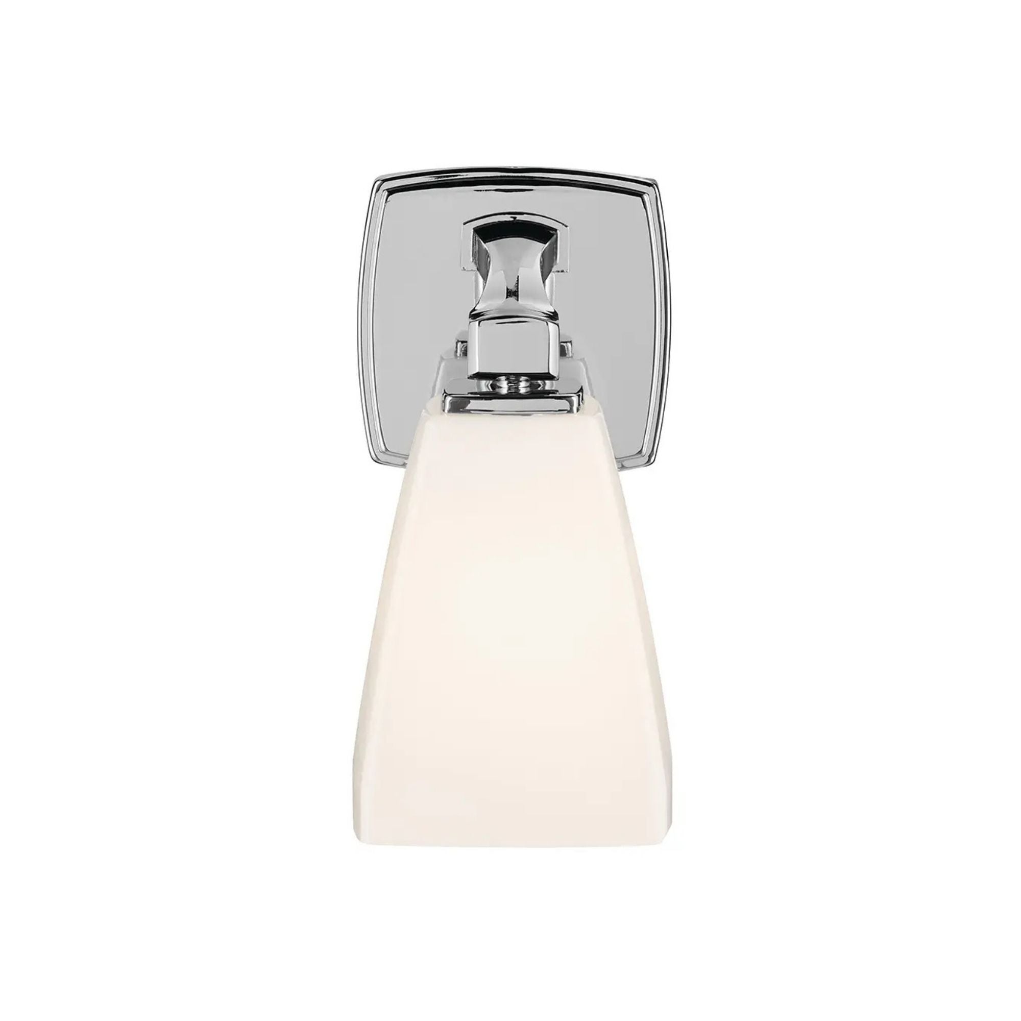 Kichler Marant 9.5 in. Wall Sconce, Chrome with Opal Glass Tapered Shade
