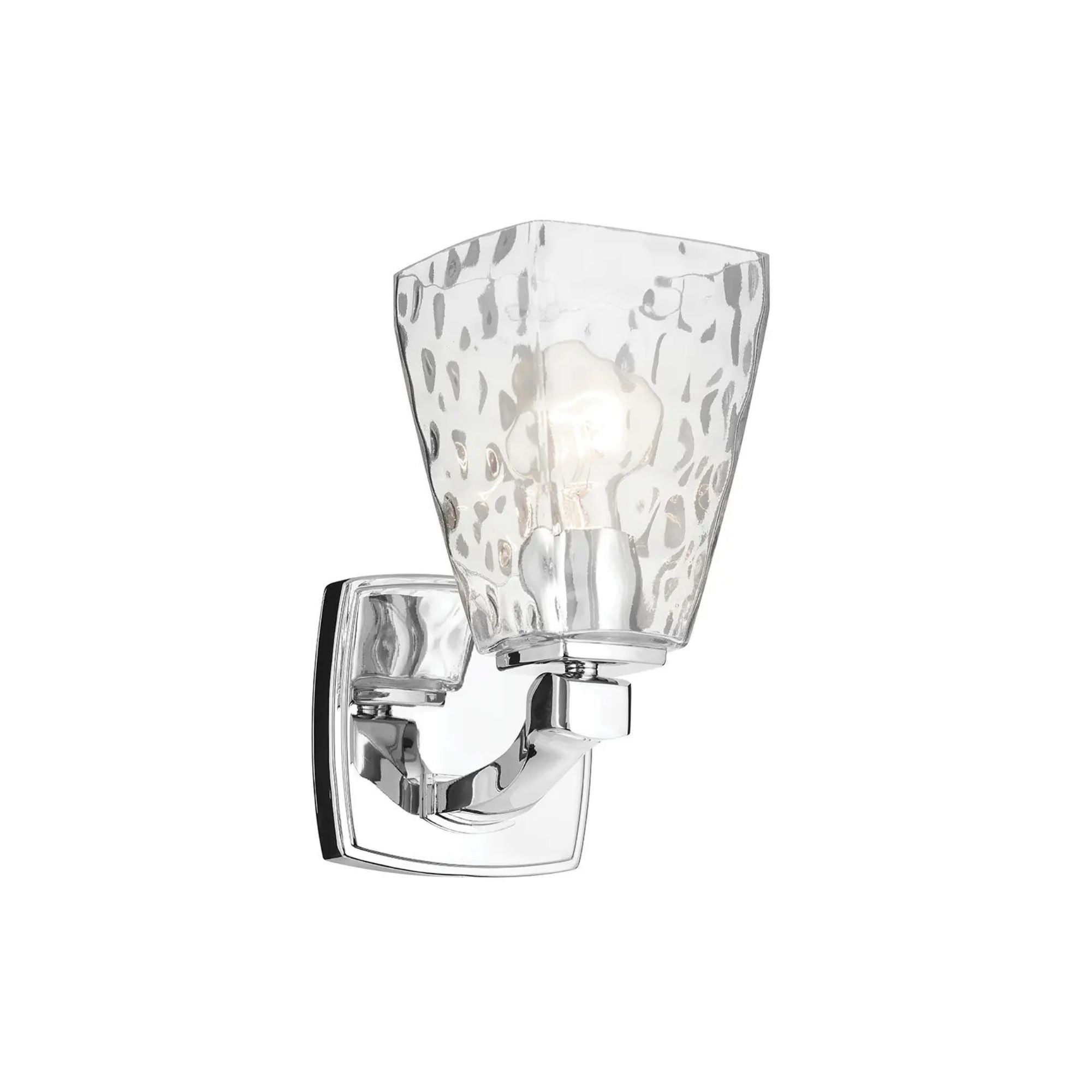Kichler Marant 9.5 in. Wall Sconce, Chrome with Clear Water Glass Tapered Shade