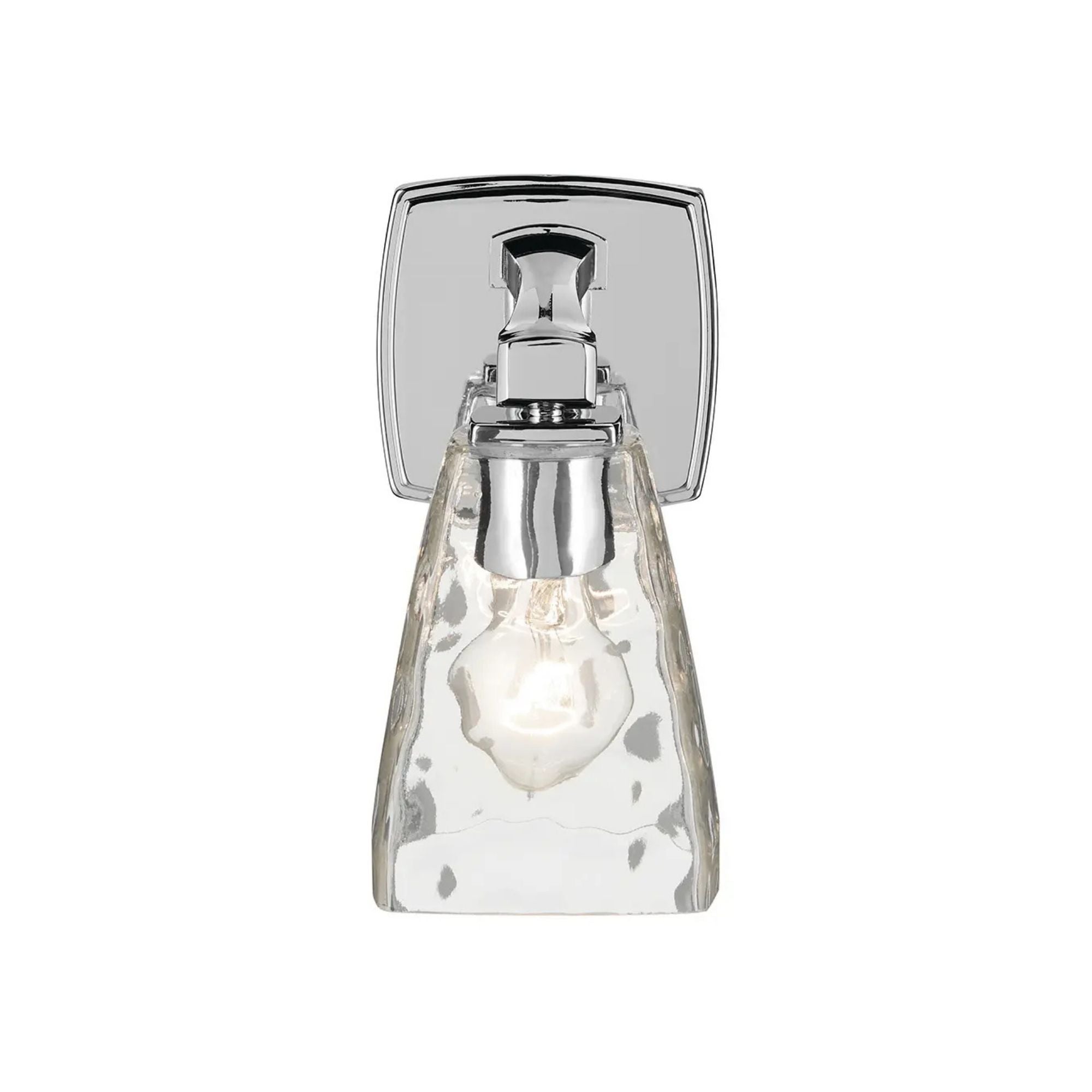 Kichler Marant 9.5 in. Wall Sconce, Chrome with Clear Water Glass Tapered Shade
