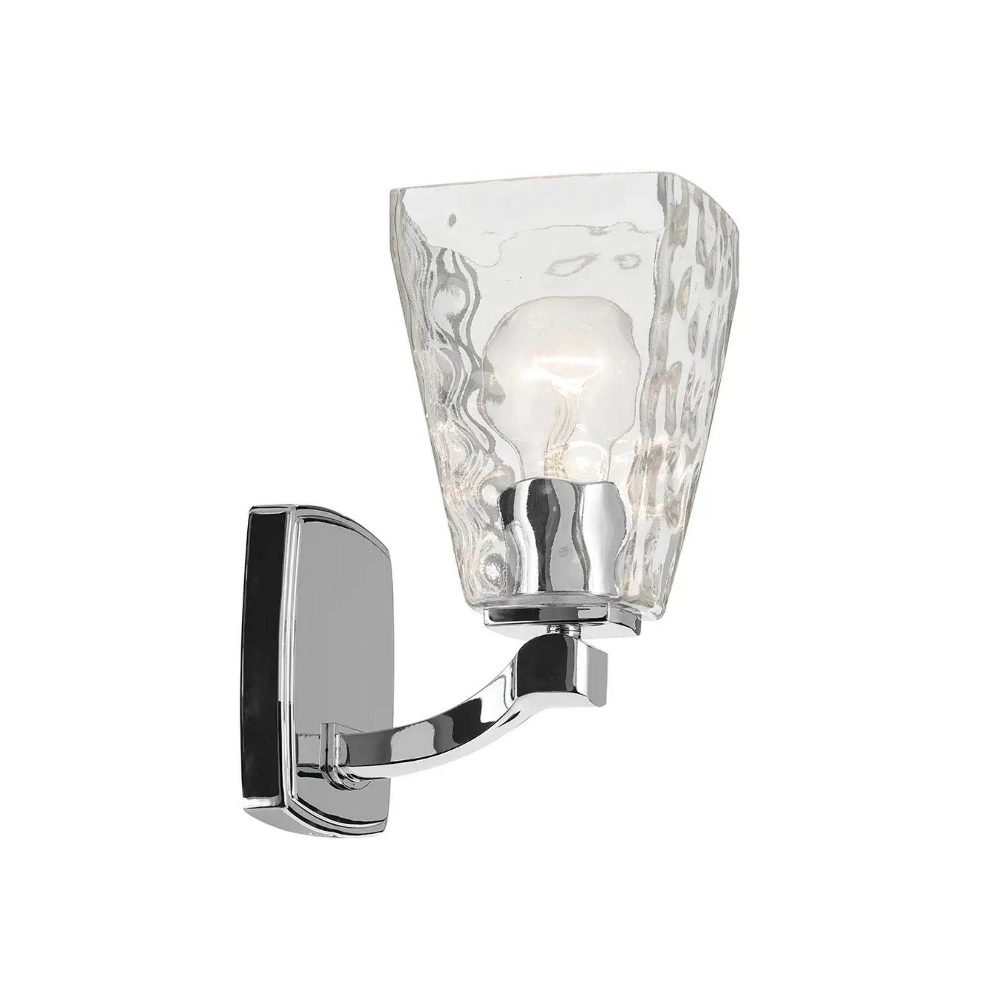 Kichler Marant 9.5 in. Wall Sconce, Chrome with Clear Water Glass Tapered Shade