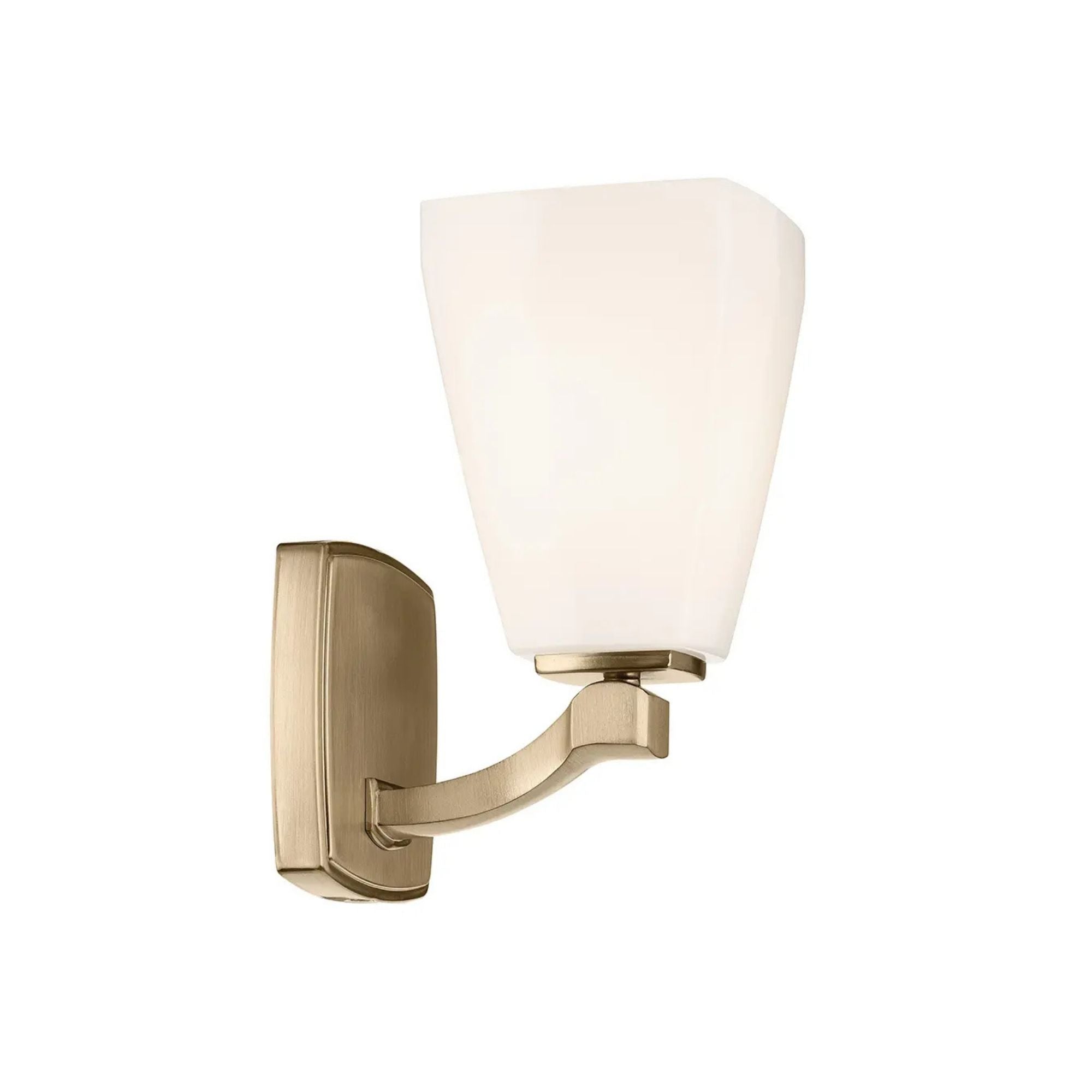 Kichler Marant 9.5 in. Wall Sconce, Champagne Bronze with Opal Glass Tapered Shade