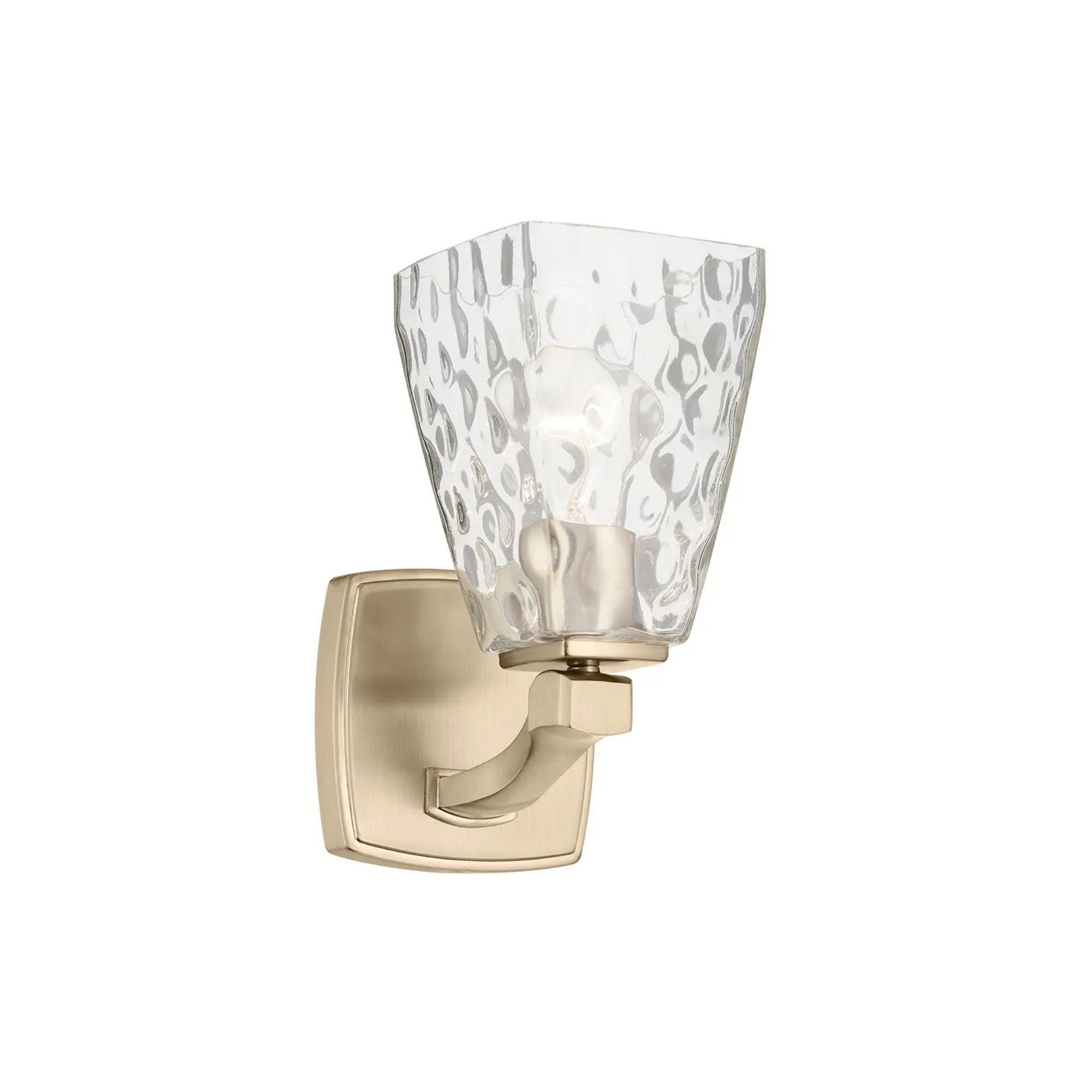 Kichler Marant 9.5 in. Wall Sconce, Champagne Bronze with Clear Water Glass Tapered Shade