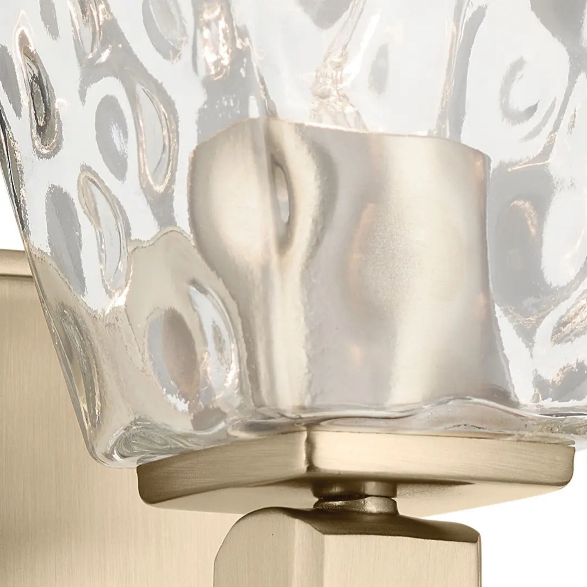 Kichler Marant 9.5 in. Wall Sconce, Champagne Bronze with Clear Water Glass Tapered Shade