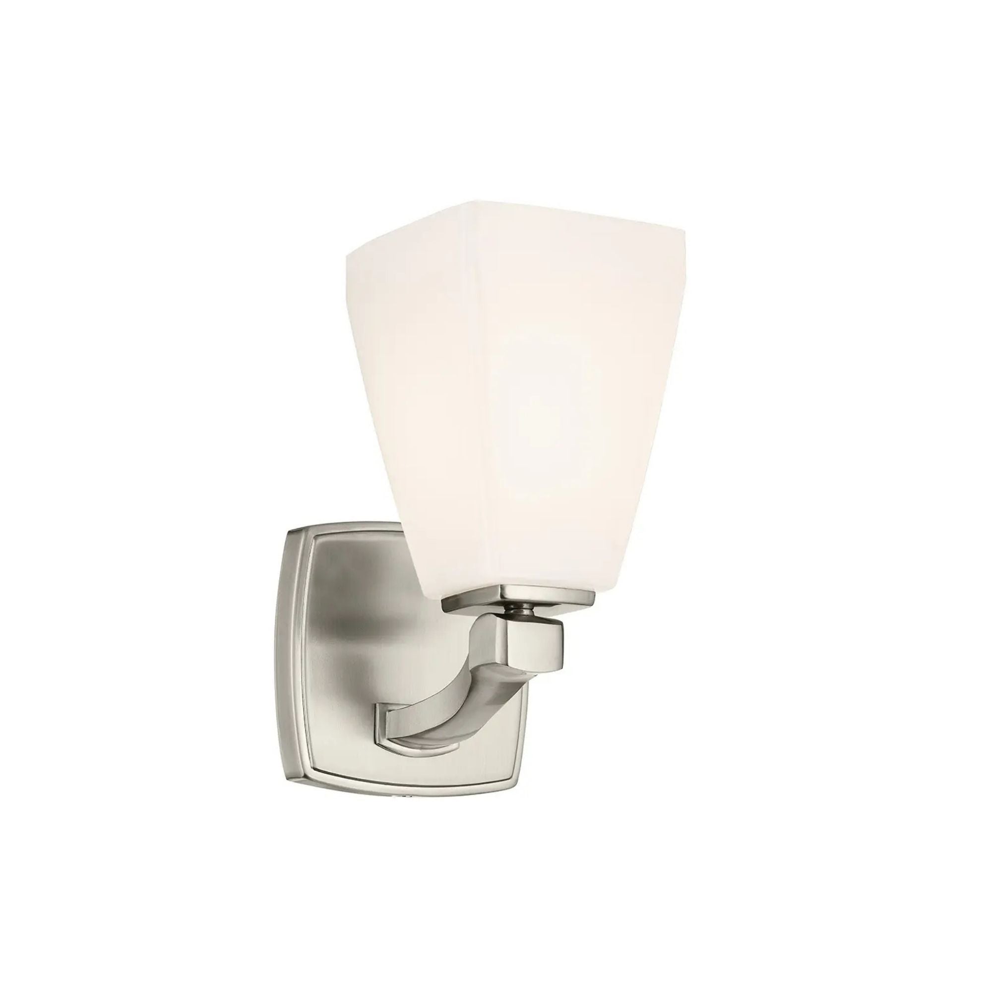 Kichler Marant 9.5 in. Wall Sconce, Brushed Nickel with Glass Tapered Shade