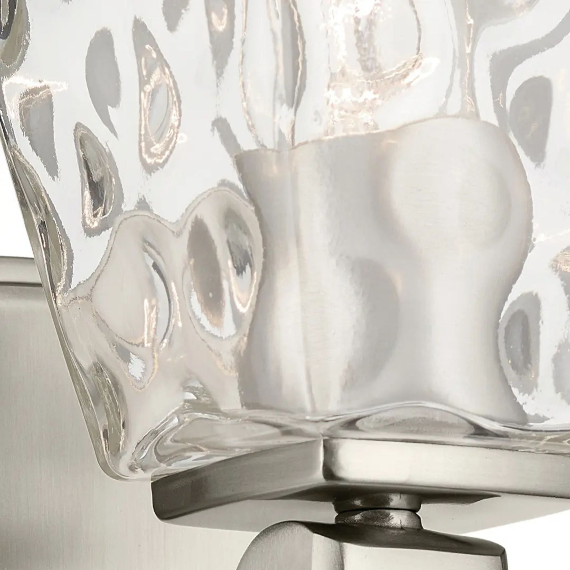 Kichler Marant 9.5 in. Wall Sconce, Brushed Nickel with Clear Water Glass Tapered Shade