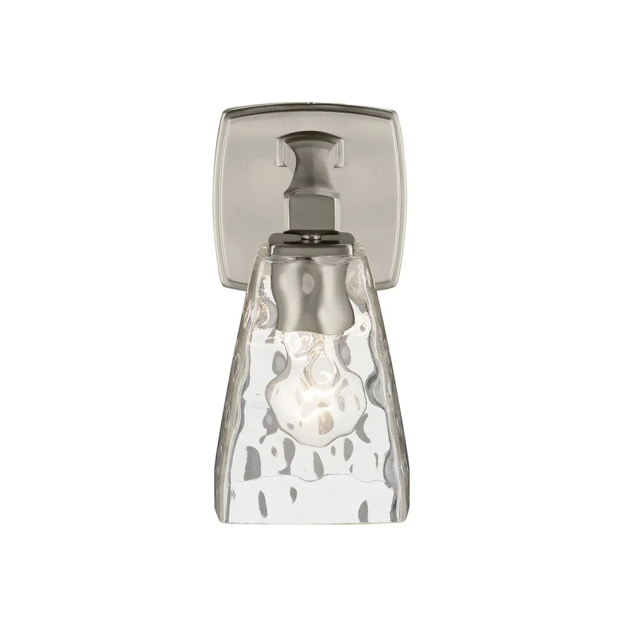 Kichler Marant 9.5 in. Wall Sconce, Brushed Nickel with Clear Water Glass Tapered Shade
