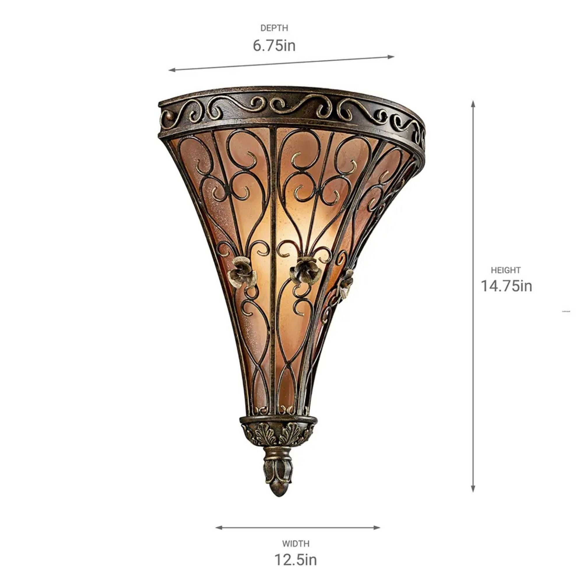 Kichler Marchesa 14.75 in. Wall Sconce, Terrene Bronze