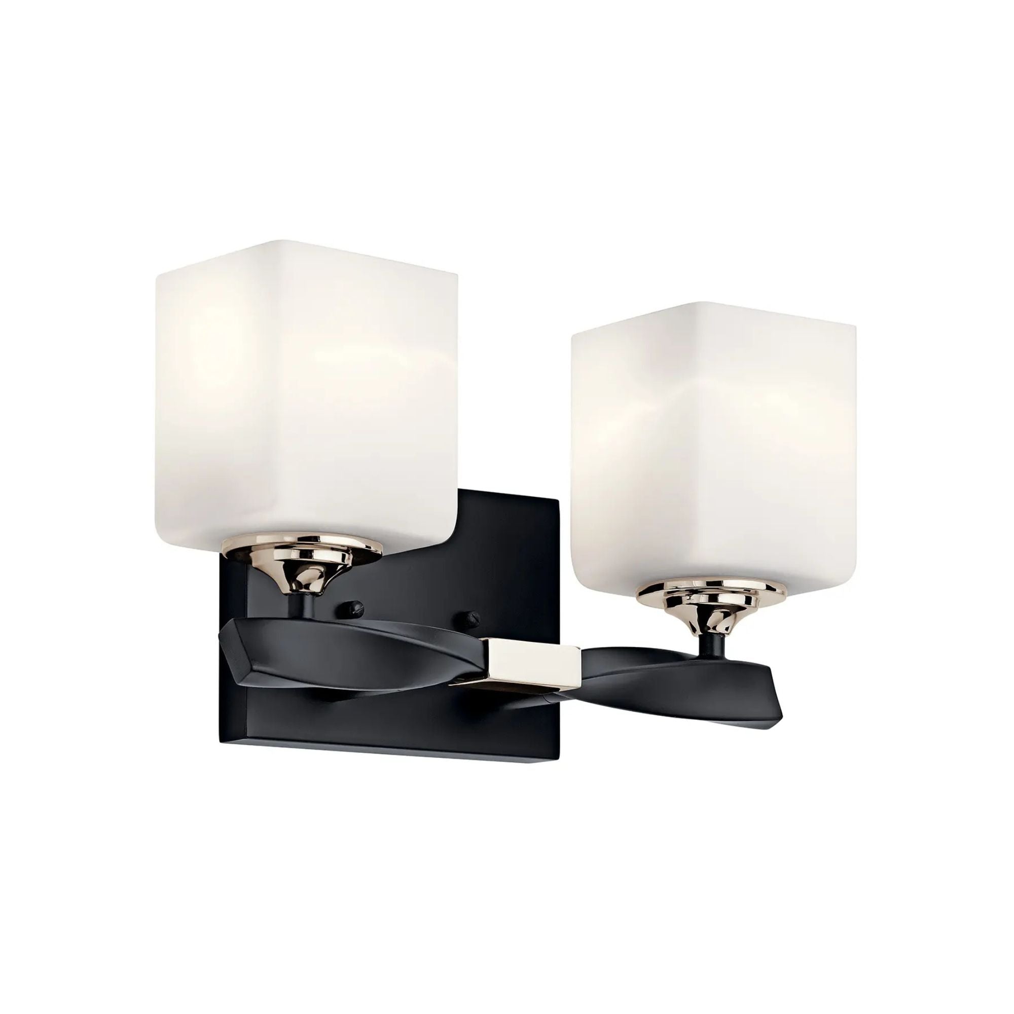 Marette 14" 2-Light Bath Vanity Light, Black Finish