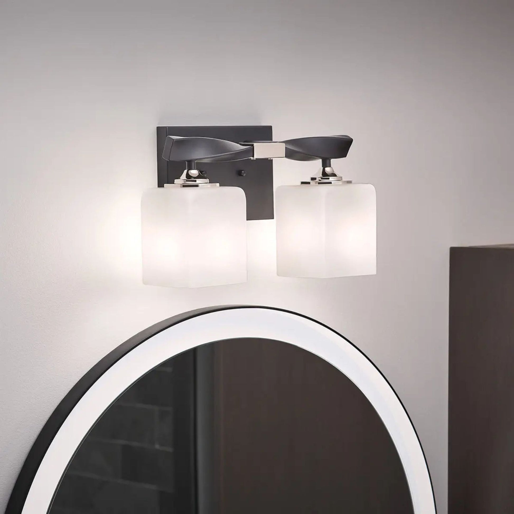 Kichler Lighting - Marette 14" 2-Light Bath Vanity Light, Black Finish | Bees Lighting