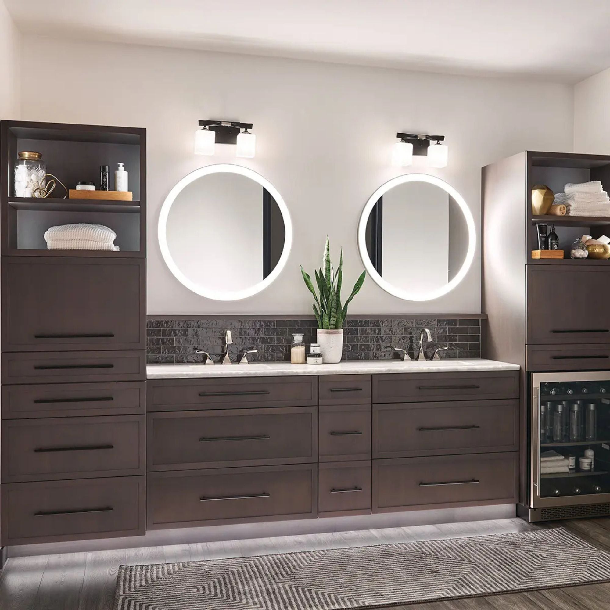 Kichler Lighting - Marette 14" 2-Light Bath Vanity Light, Black Finish | Bees Lighting