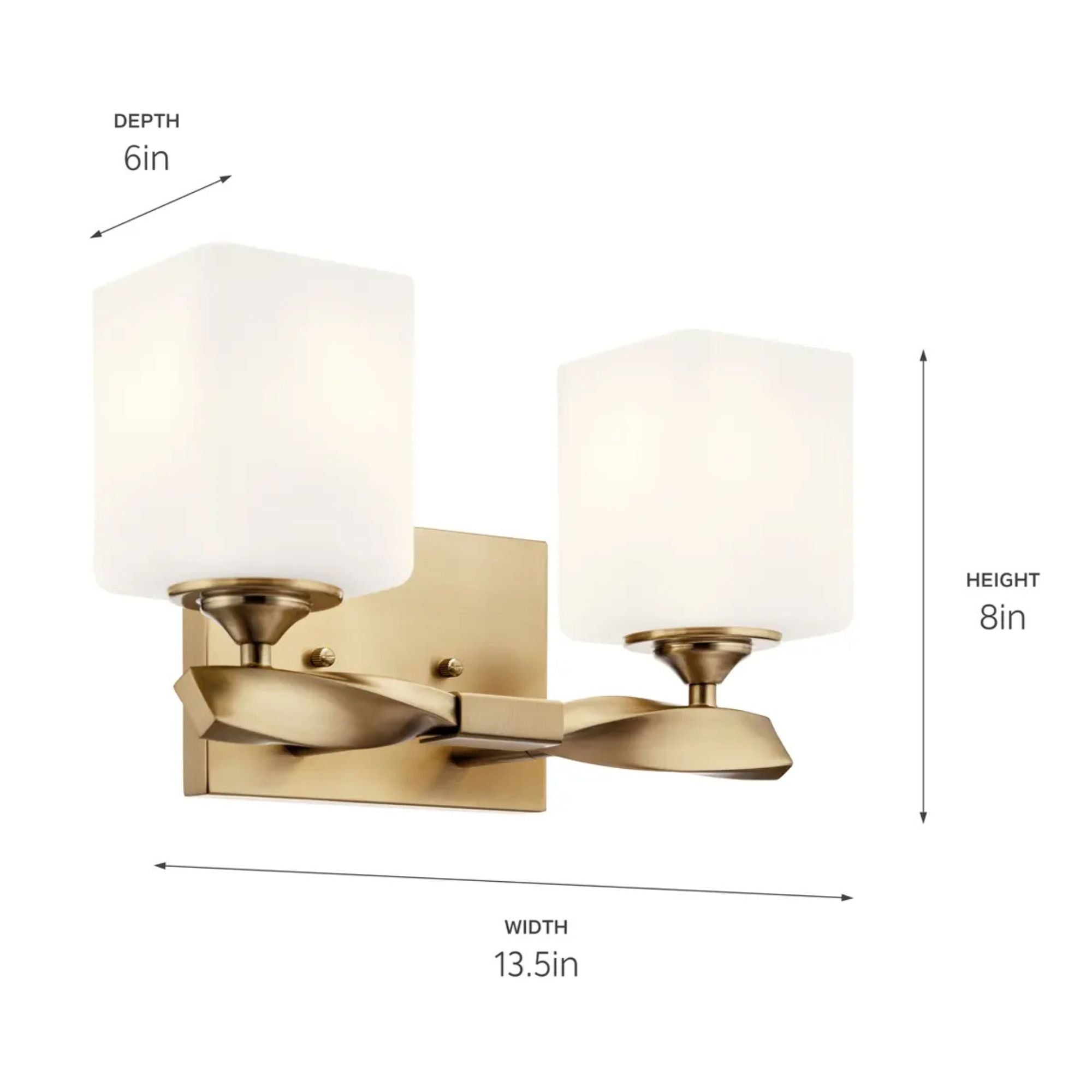 Marette 14" 2-Light Bath Vanity Light, Champagne Bronze Finish