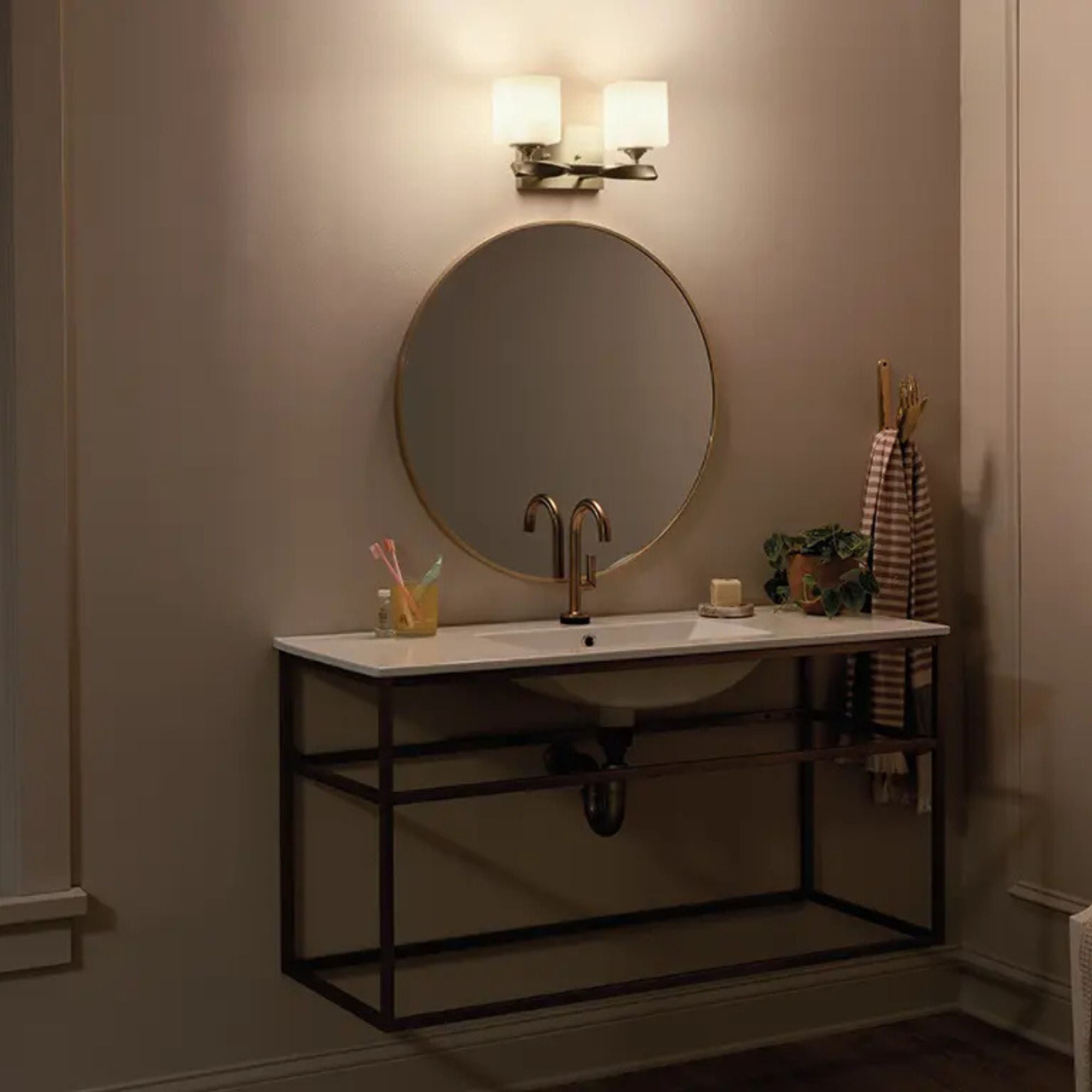 Marette 14" 2-Light Bath Vanity Light, Champagne Bronze Finish