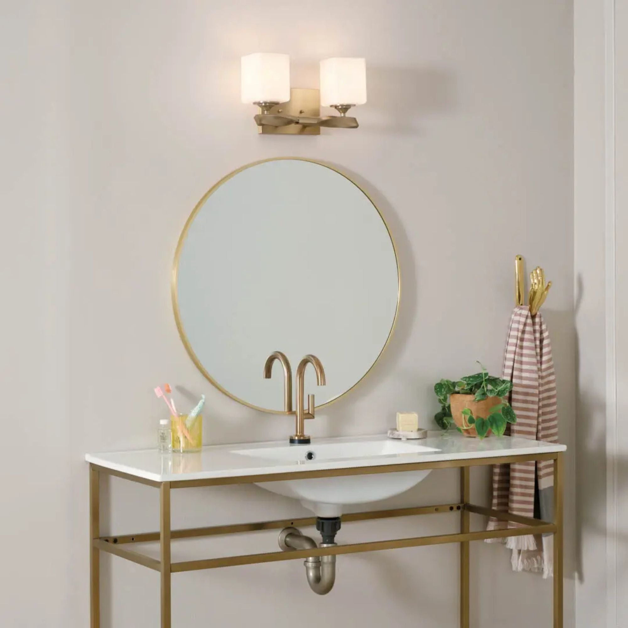 Marette 14" 2-Light Bath Vanity Light, Champagne Bronze Finish