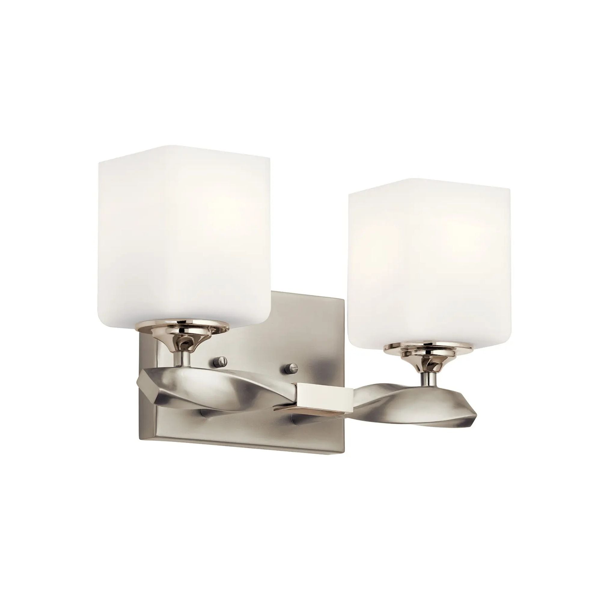 Marette 14" 2-Light Bath Vanity Light, Brushed Nickel Finish
