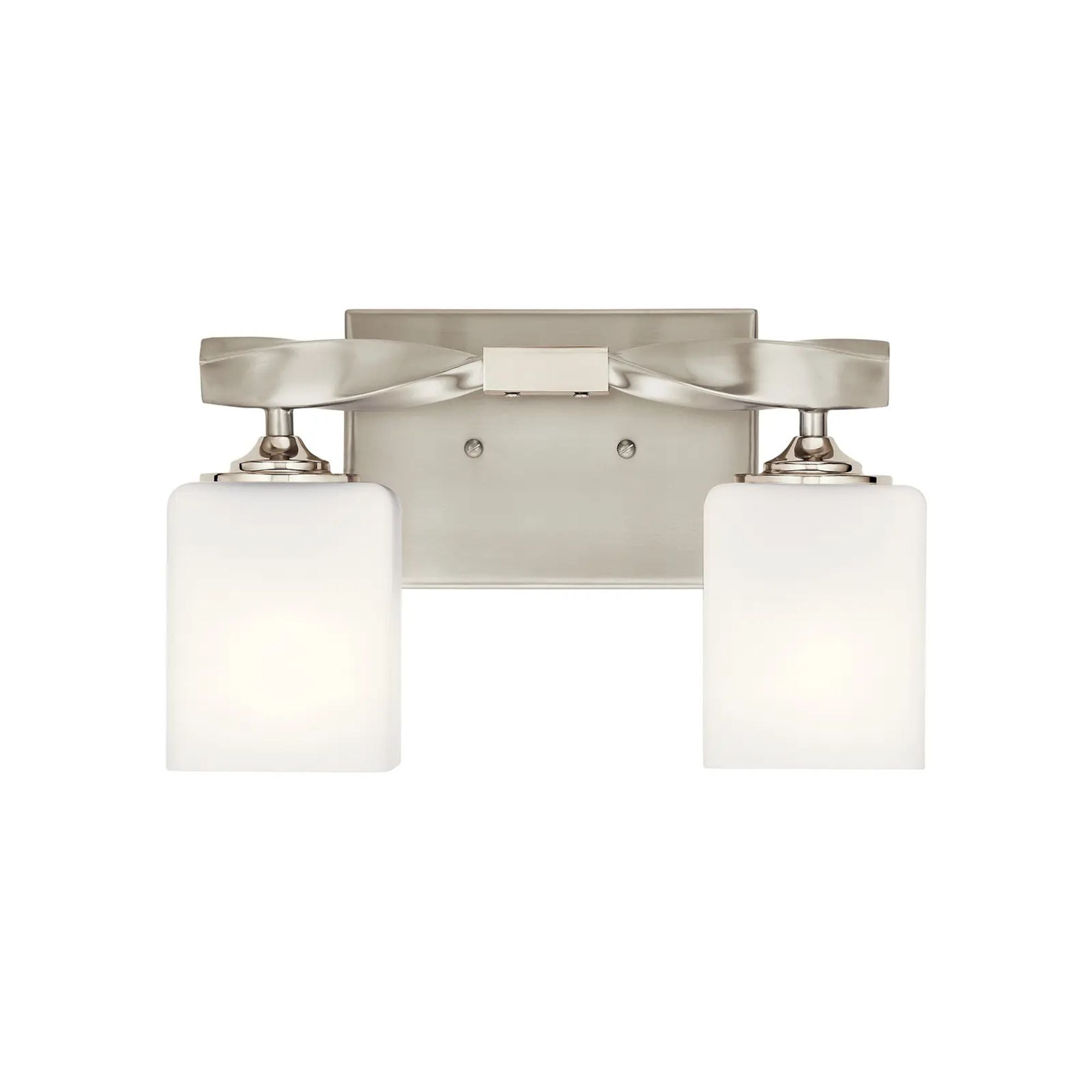 Marette 14" 2-Light Bath Vanity Light, Brushed Nickel Finish