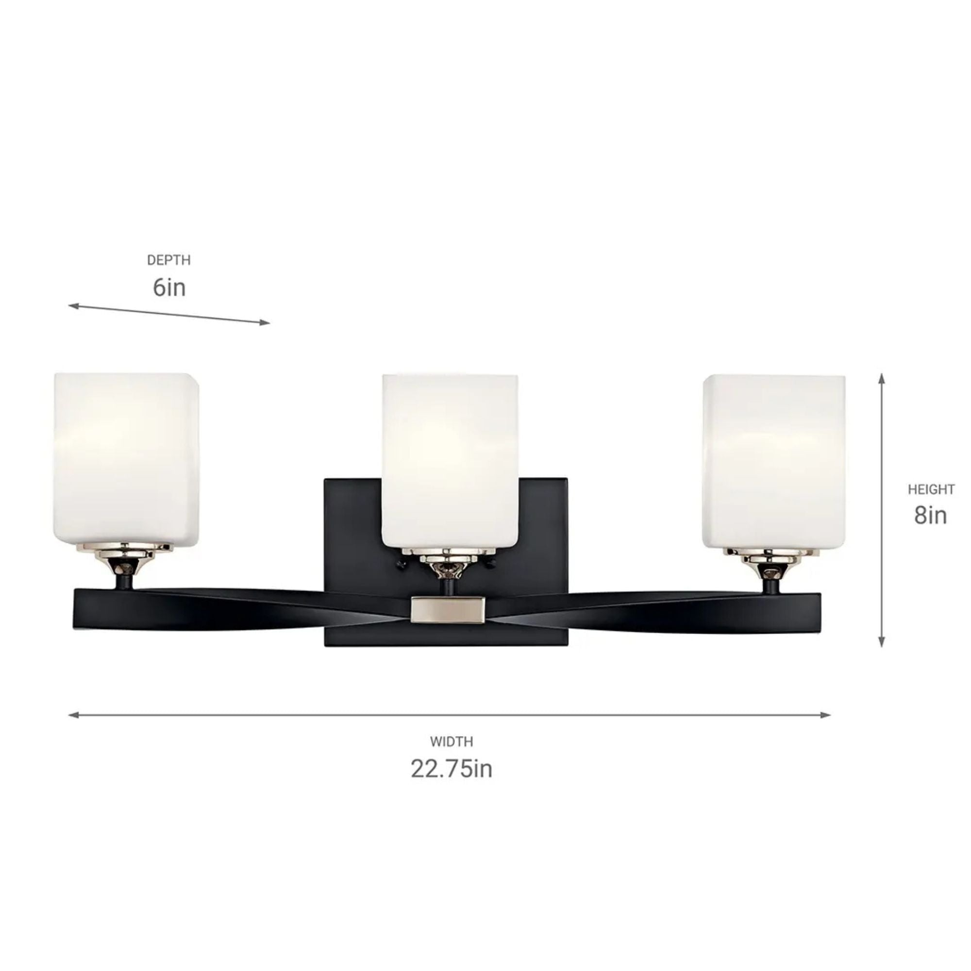 Kichler Lighting - Marette 23" 3-Light Bath Vanity Light, Black Finish | Bees Lighting