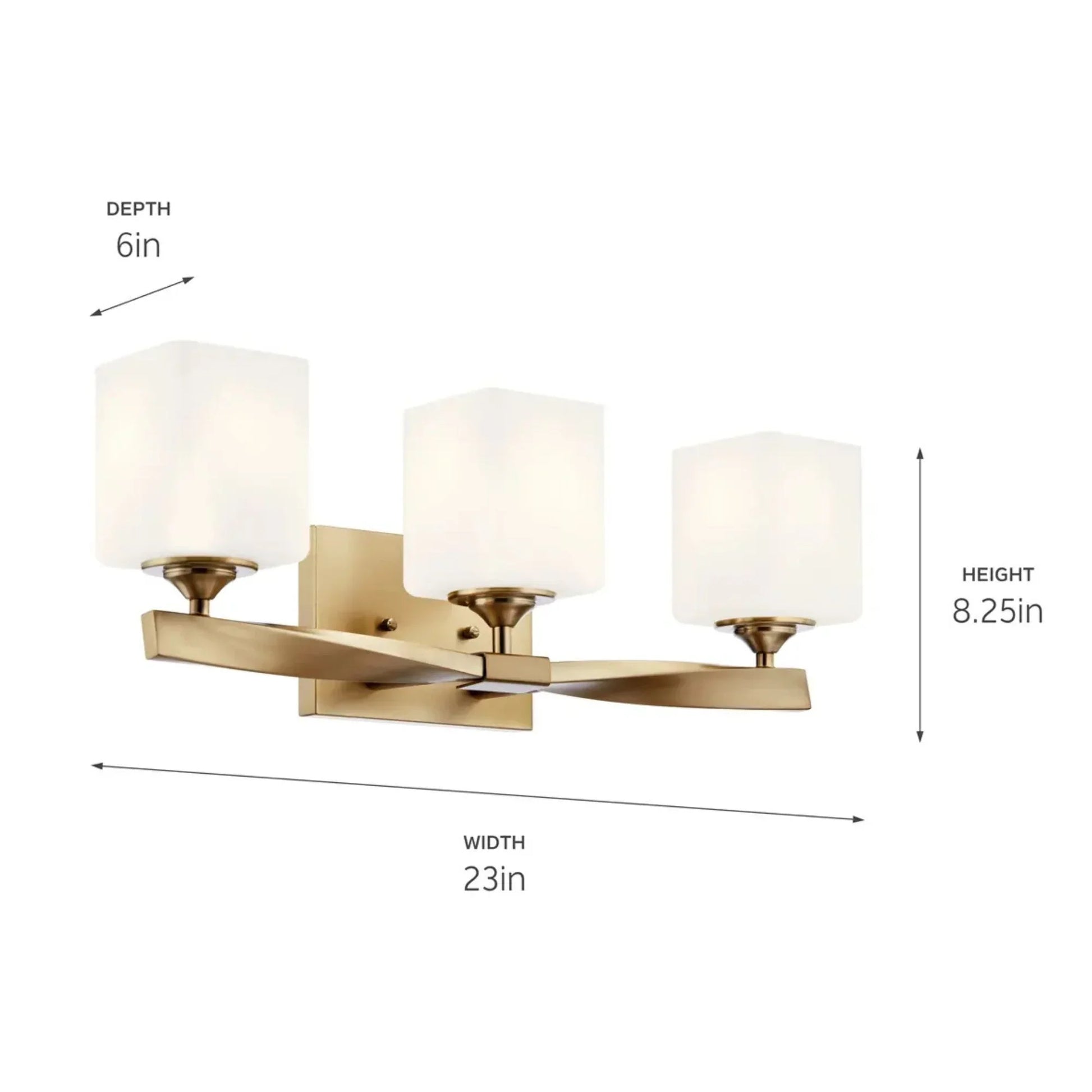 Kichler Lighting - Marette 23" 3-Light Bath Vanity Light, Champagne Bronze Finish | Bees Lighting
