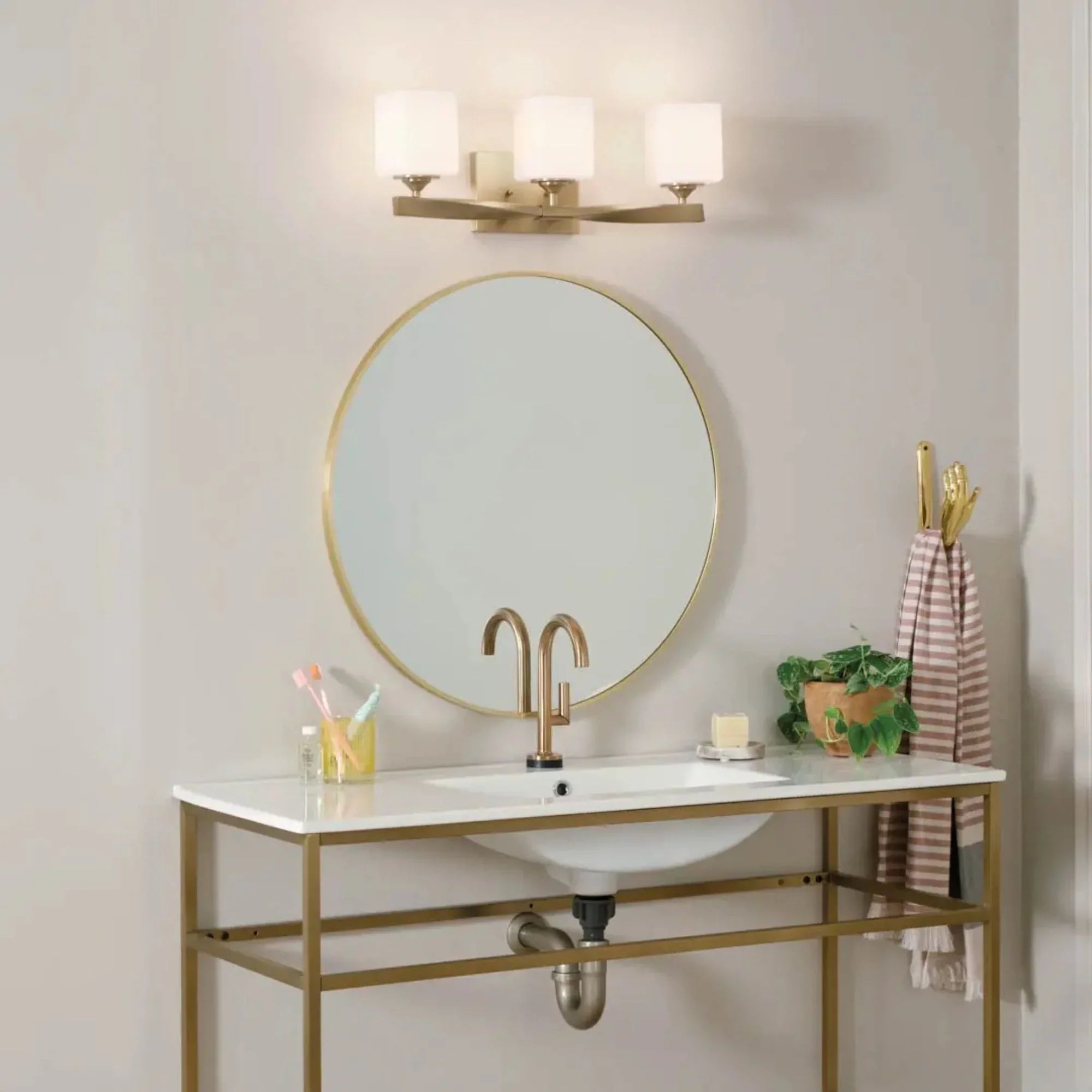 Kichler Lighting - Marette 23" 3-Light Bath Vanity Light, Champagne Bronze Finish | Bees Lighting