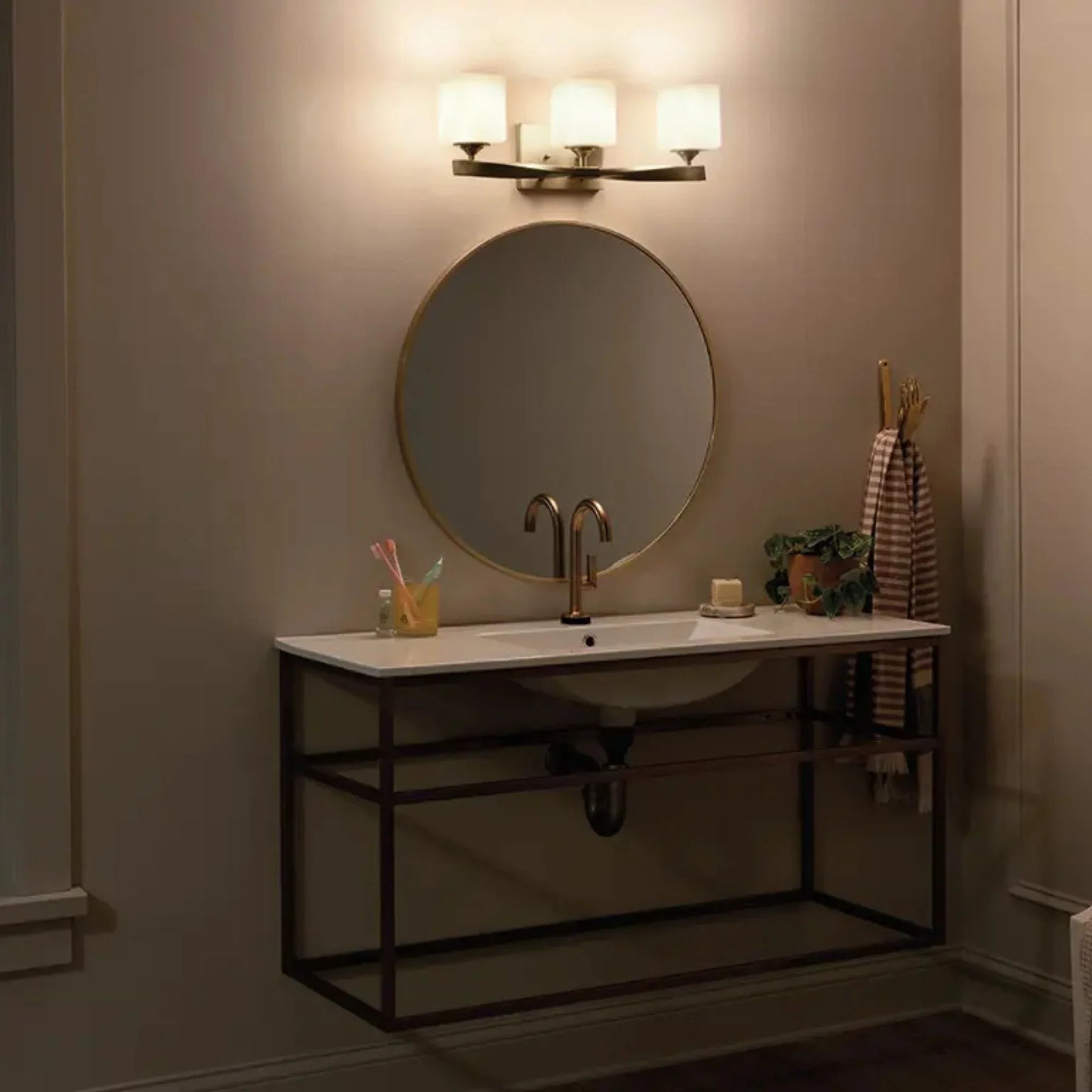 Kichler Lighting - Marette 23" 3-Light Bath Vanity Light, Champagne Bronze Finish | Bees Lighting