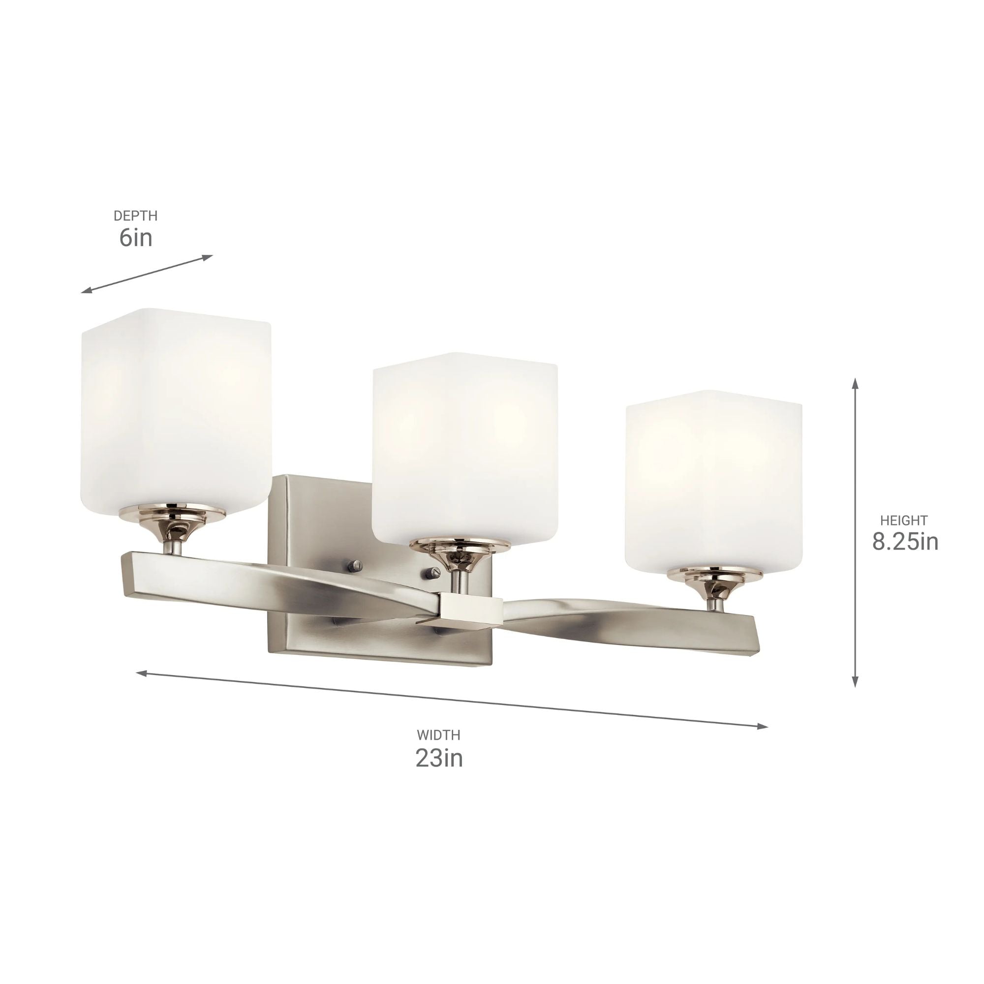 Kichler Lighting - Marette 23" 3-Light Bath Vanity Light, Brushed Nickel Finish | Bees Lighting