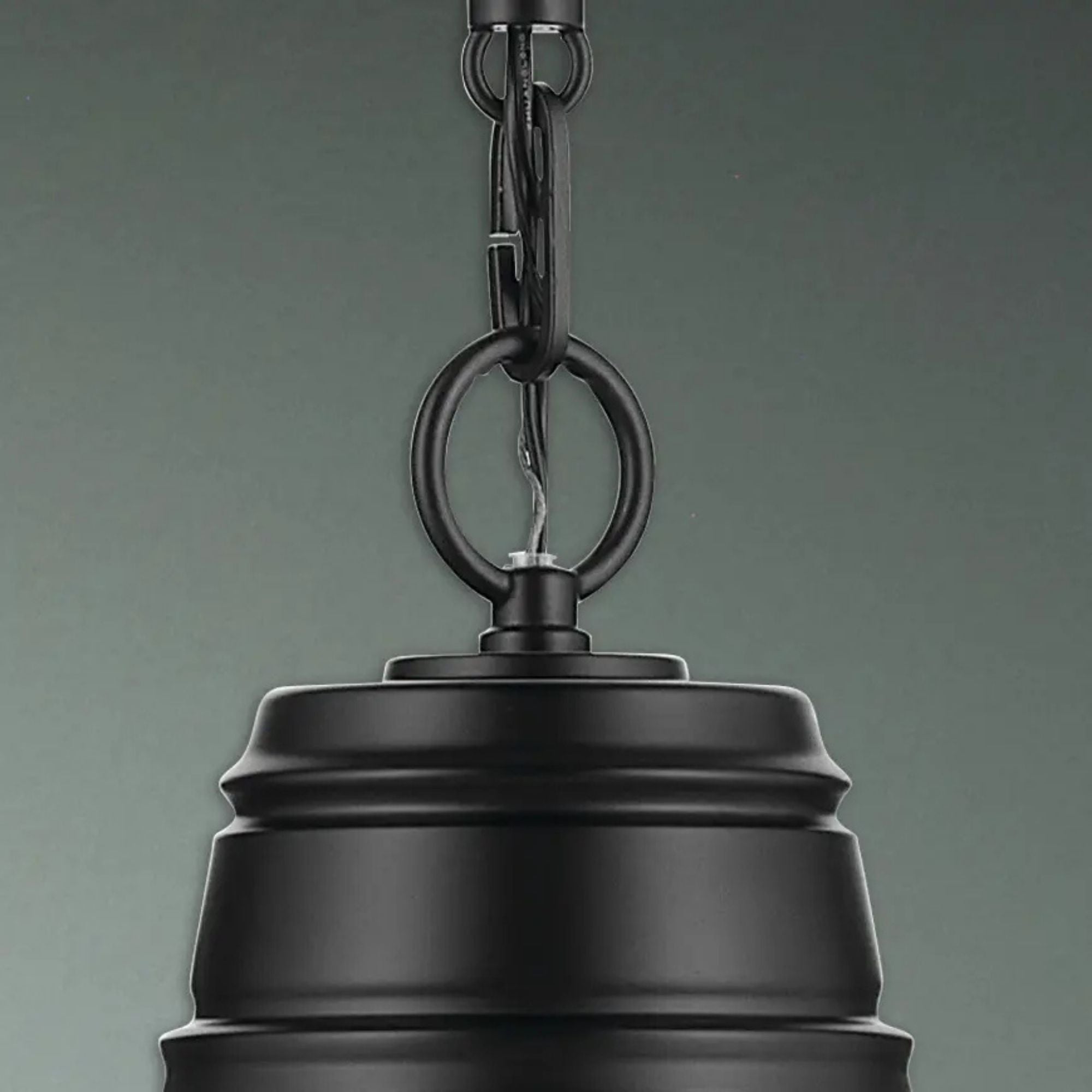 Marsailli 12" Pendant, Black Finish, Clear Glass